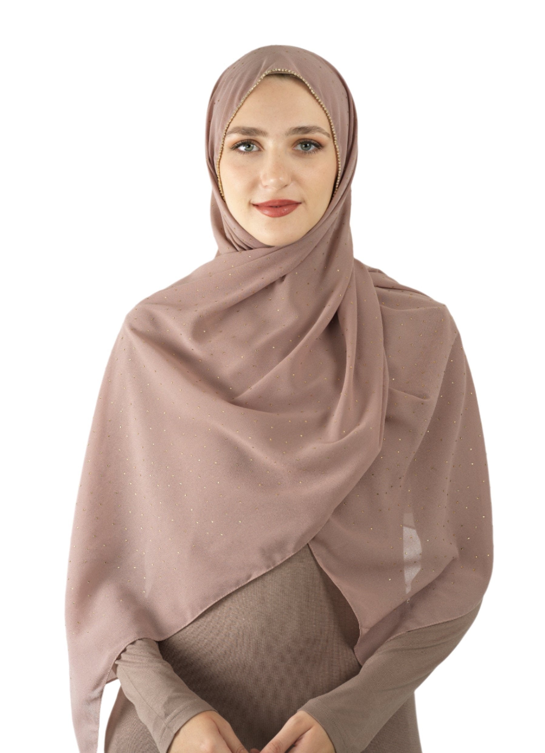 Mauve Glamour chiffon hijab Kabayare