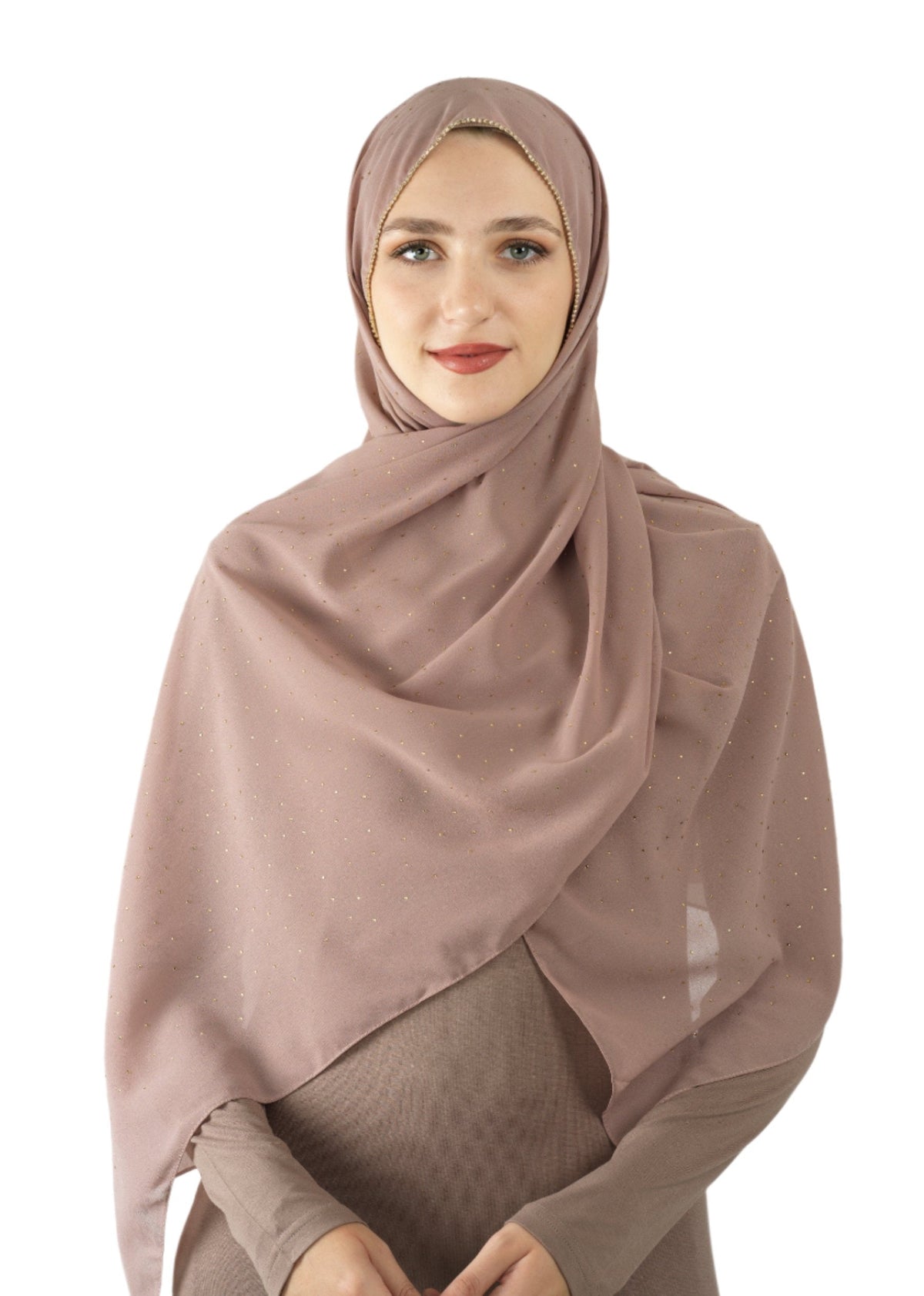 Mauve Glamour chiffon hijab Kabayare