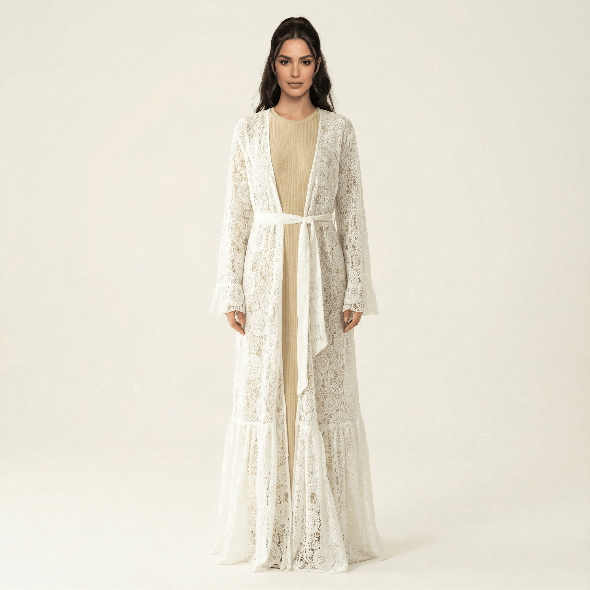 Maxi cardigan Dream lace maxi ruffle Kabayare