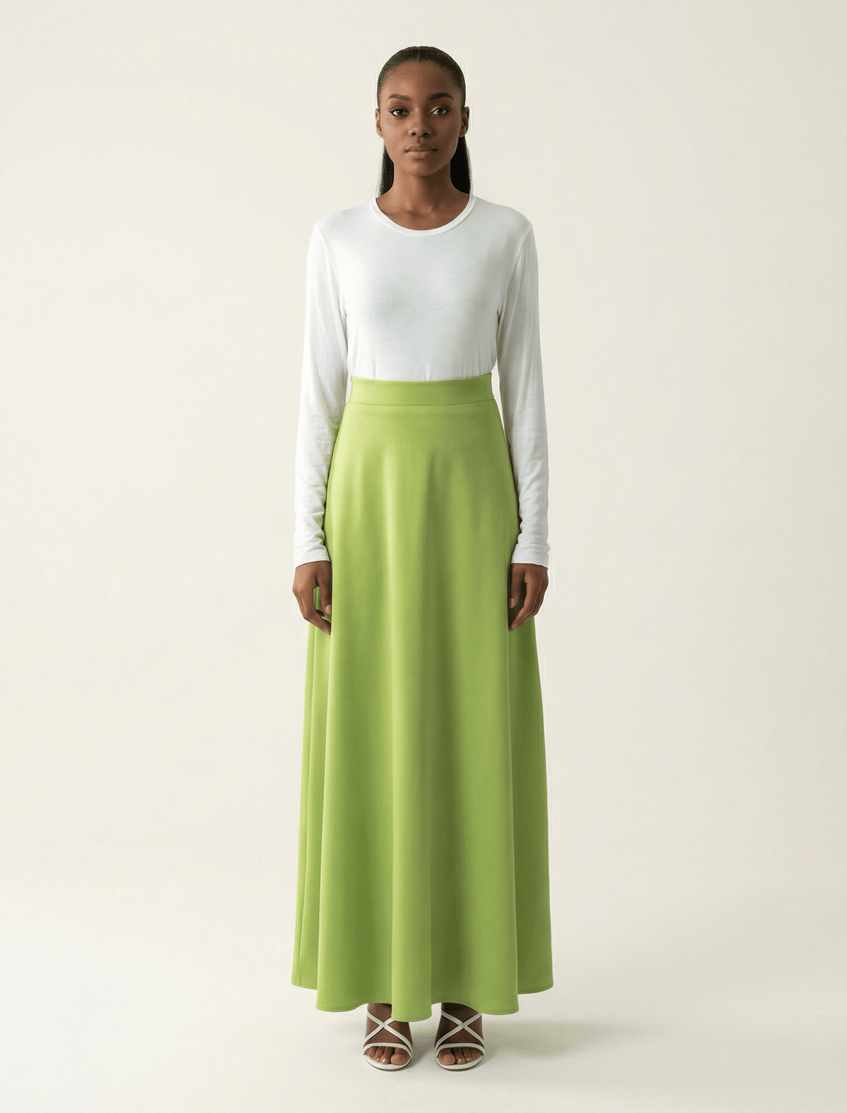 Maxi skirt Elegant luxury satin Kabayare