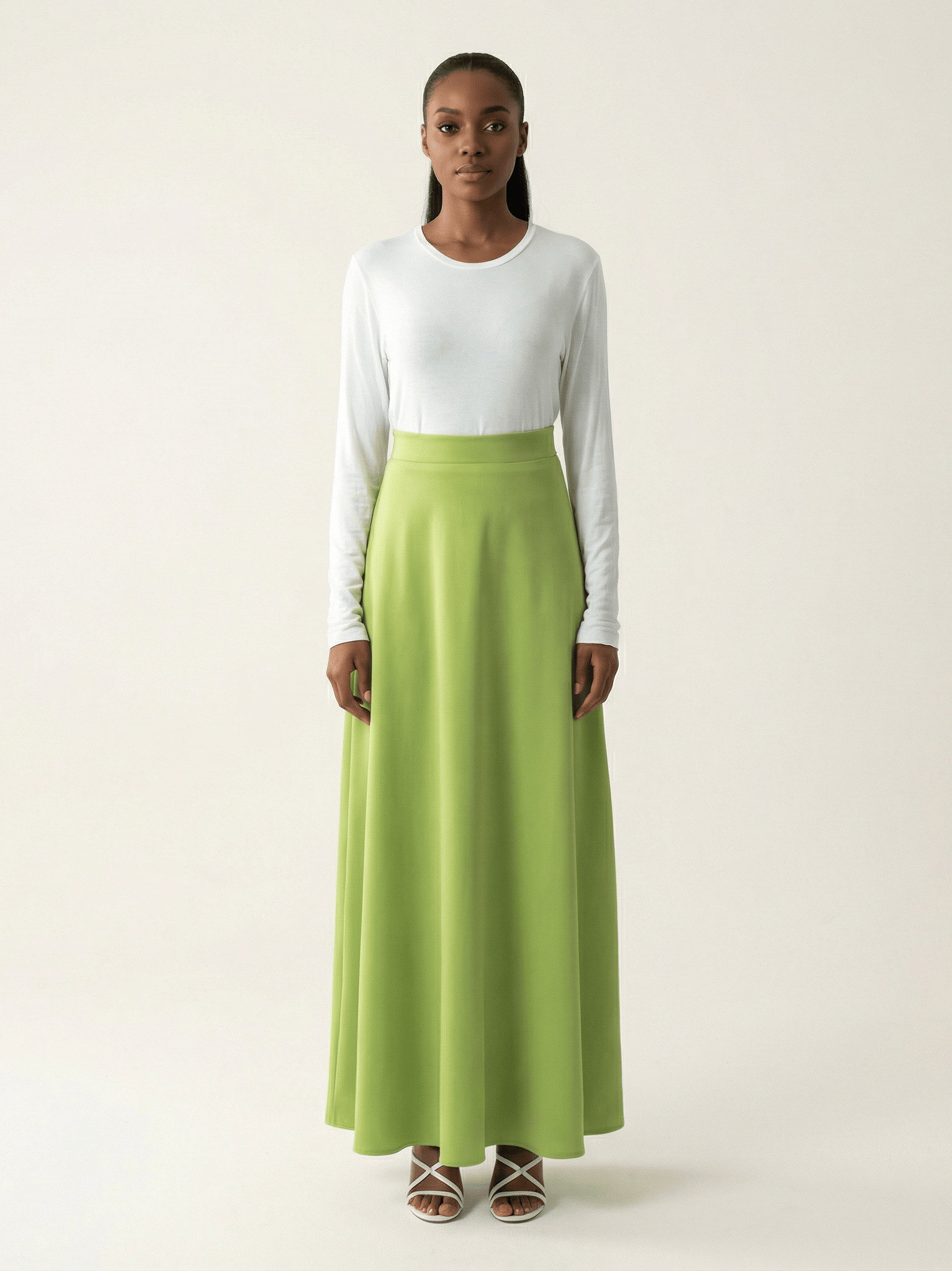 Maxi skirt Elegant luxury satin Kabayare