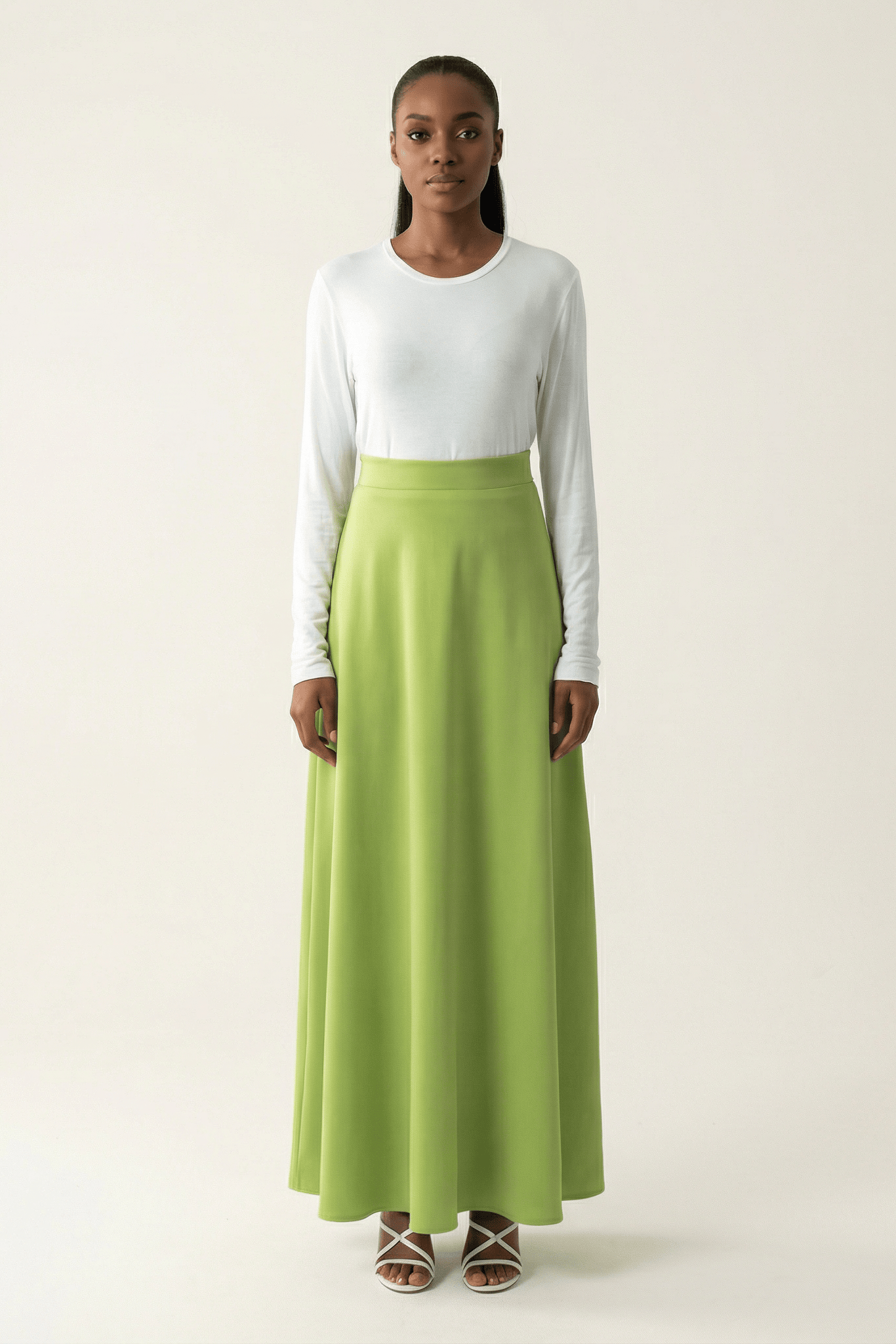 Maxi skirt Elegant luxury satin Kabayare