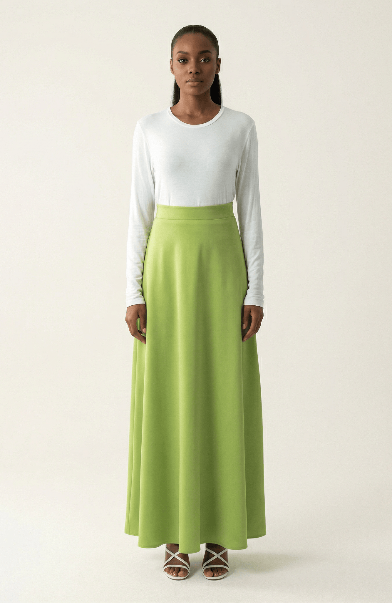 Maxi skirt Elegant luxury satin Kabayare