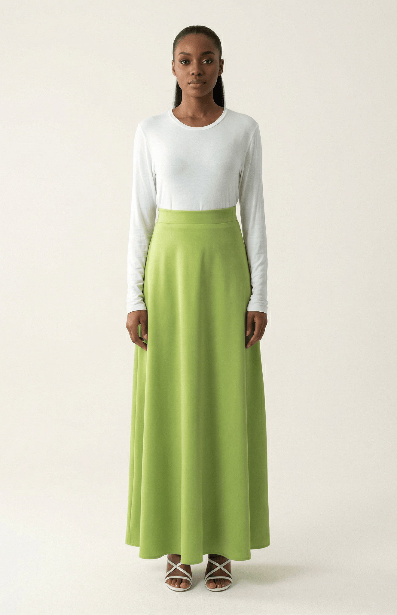 Maxi skirt Elegant luxury satin Kabayare