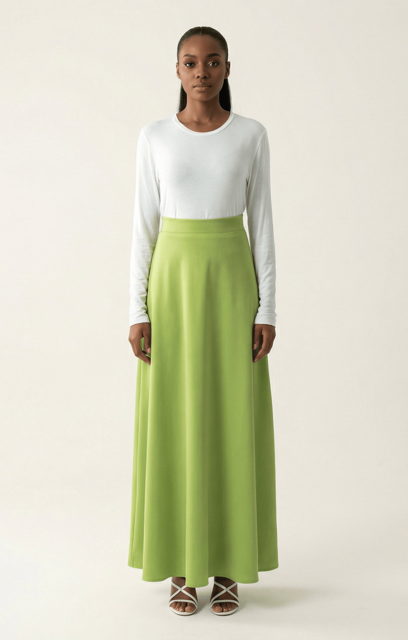 Maxi skirt Elegant luxury satin Kabayare