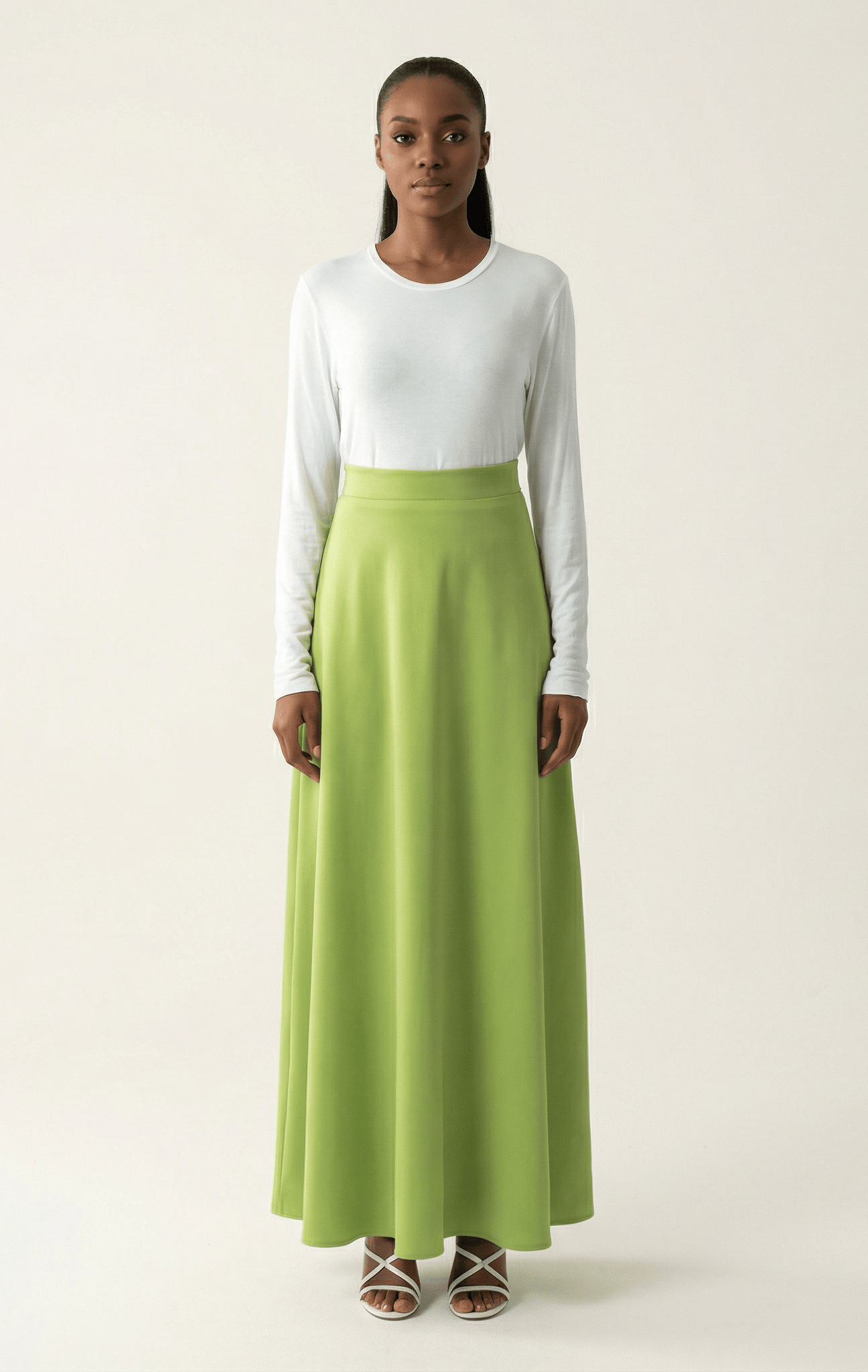 Maxi skirt Elegant luxury satin Kabayare