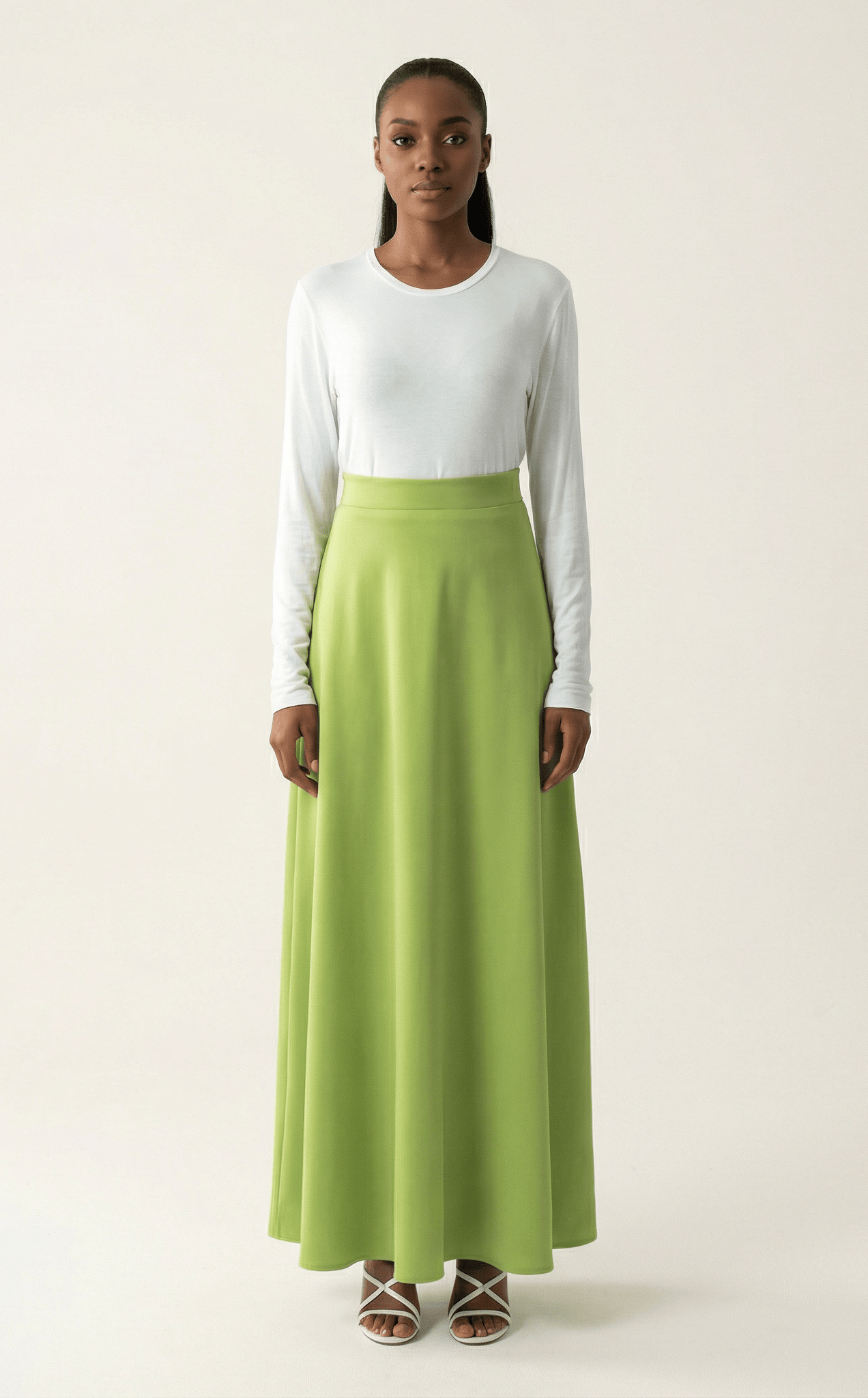 Maxi skirt Elegant luxury satin Kabayare