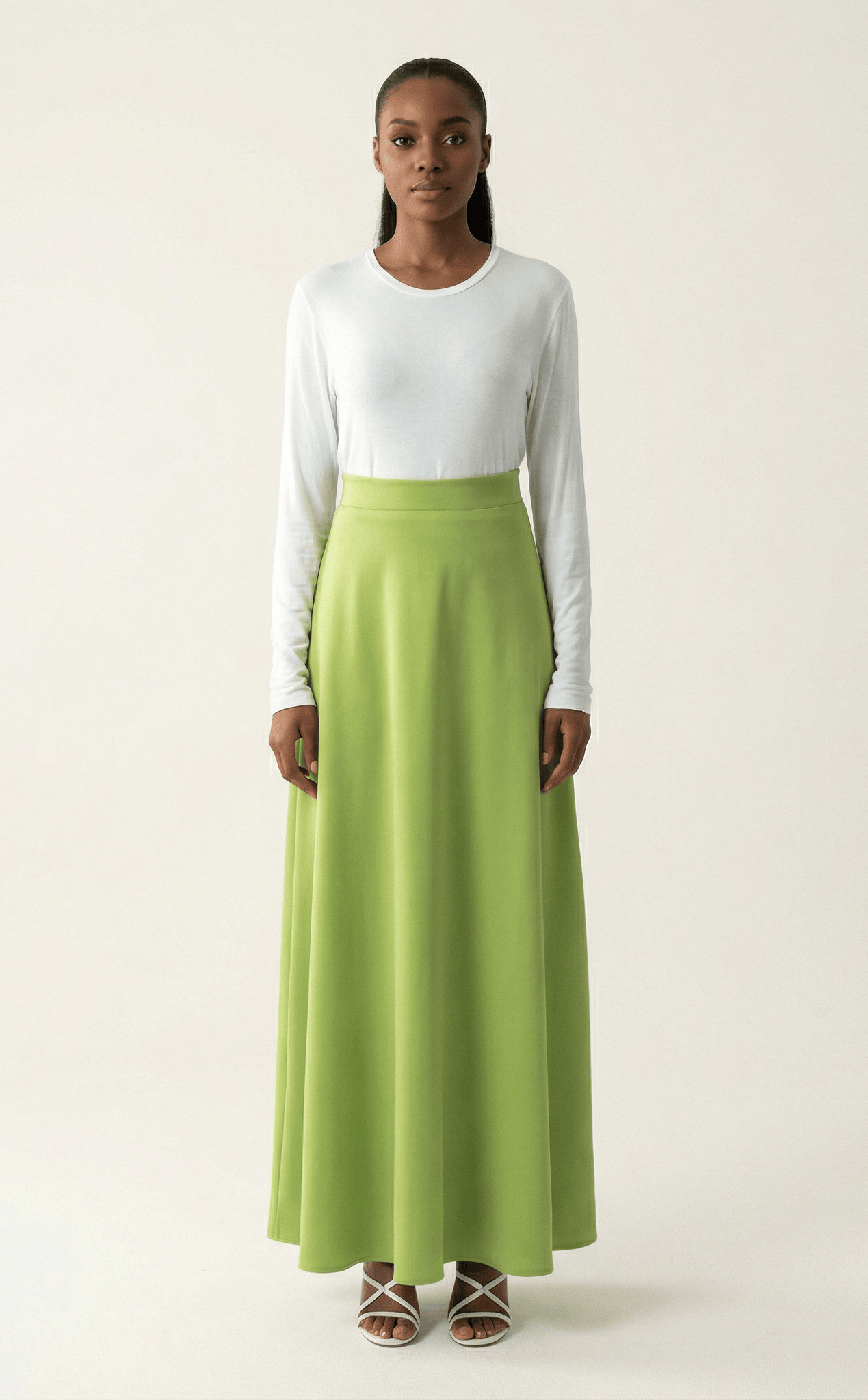 Maxi skirt Elegant luxury satin Kabayare
