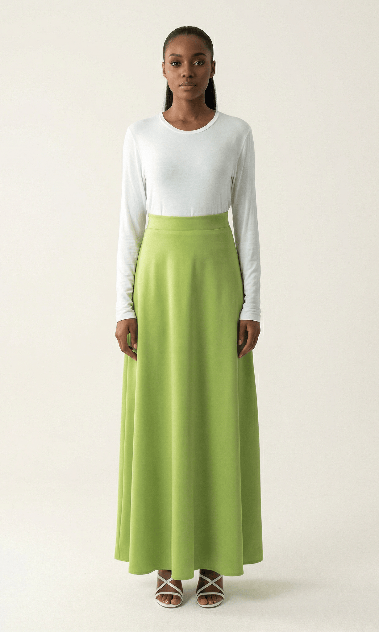 Maxi skirt Elegant luxury satin Kabayare