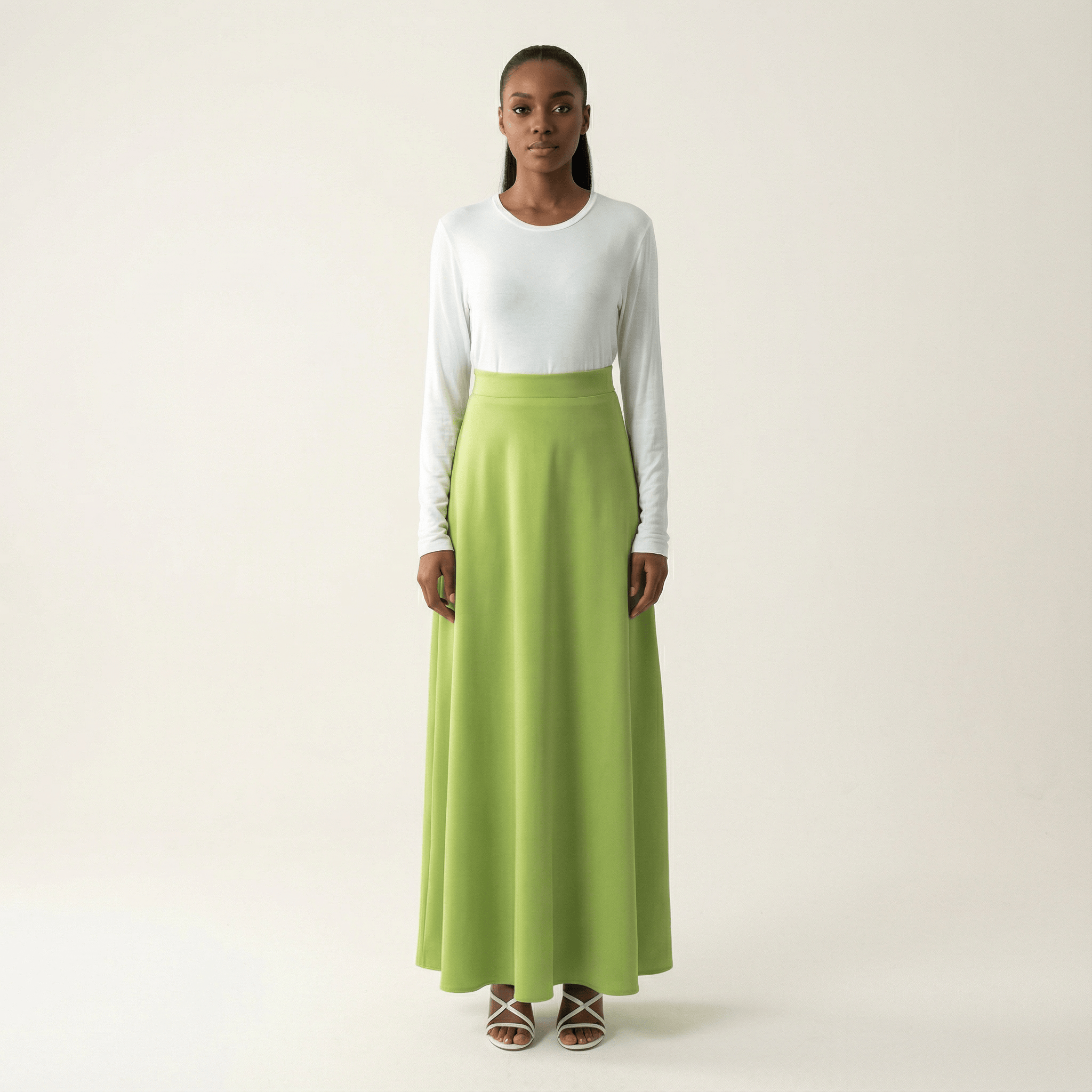 Maxi skirt Elegant luxury satin Kabayare