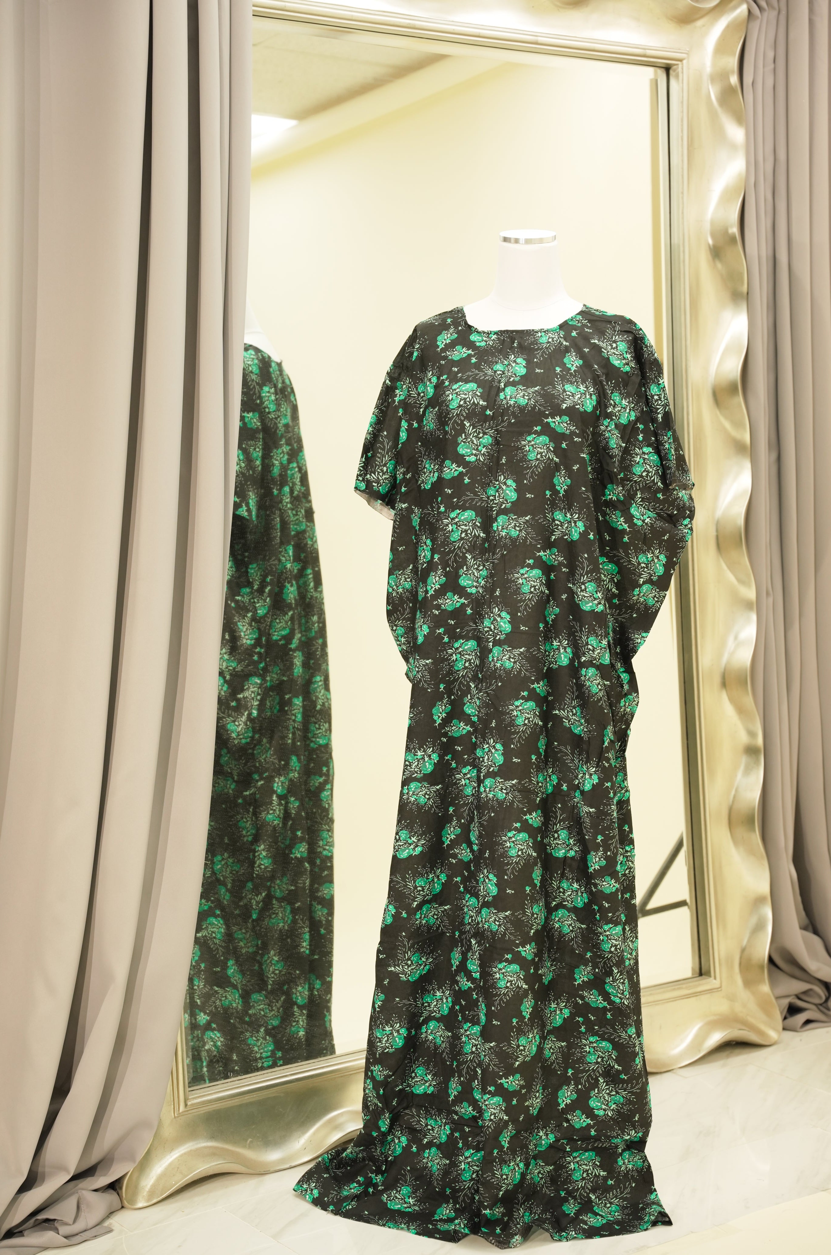 Mint Cherry Blossom print bati dress Kabayare