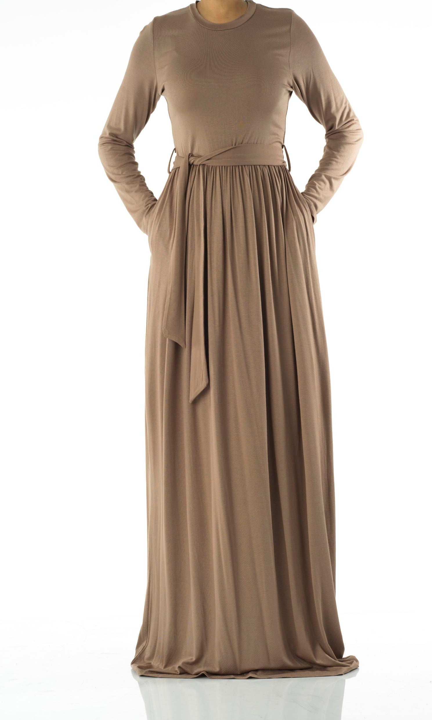 Mocha Cotton Candy Jersey Maxi  Dress ( Extra Soft) Kabayare