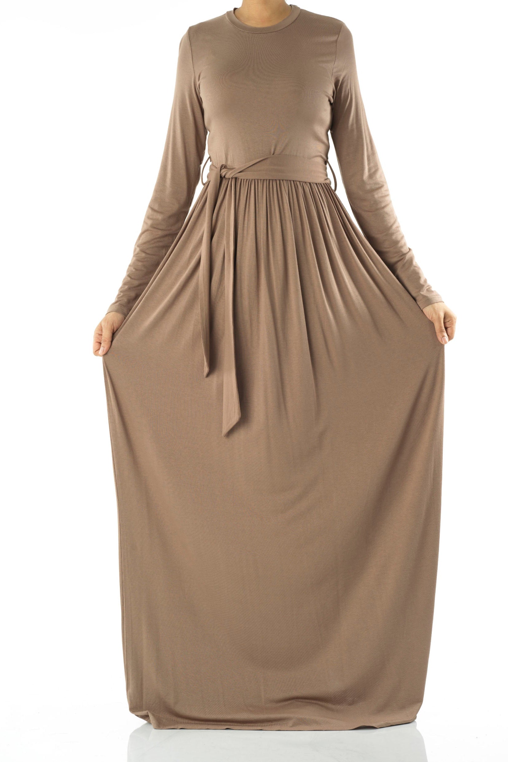 Mocha Cotton Candy Jersey Maxi Dress ( Extra Soft) Kabayare