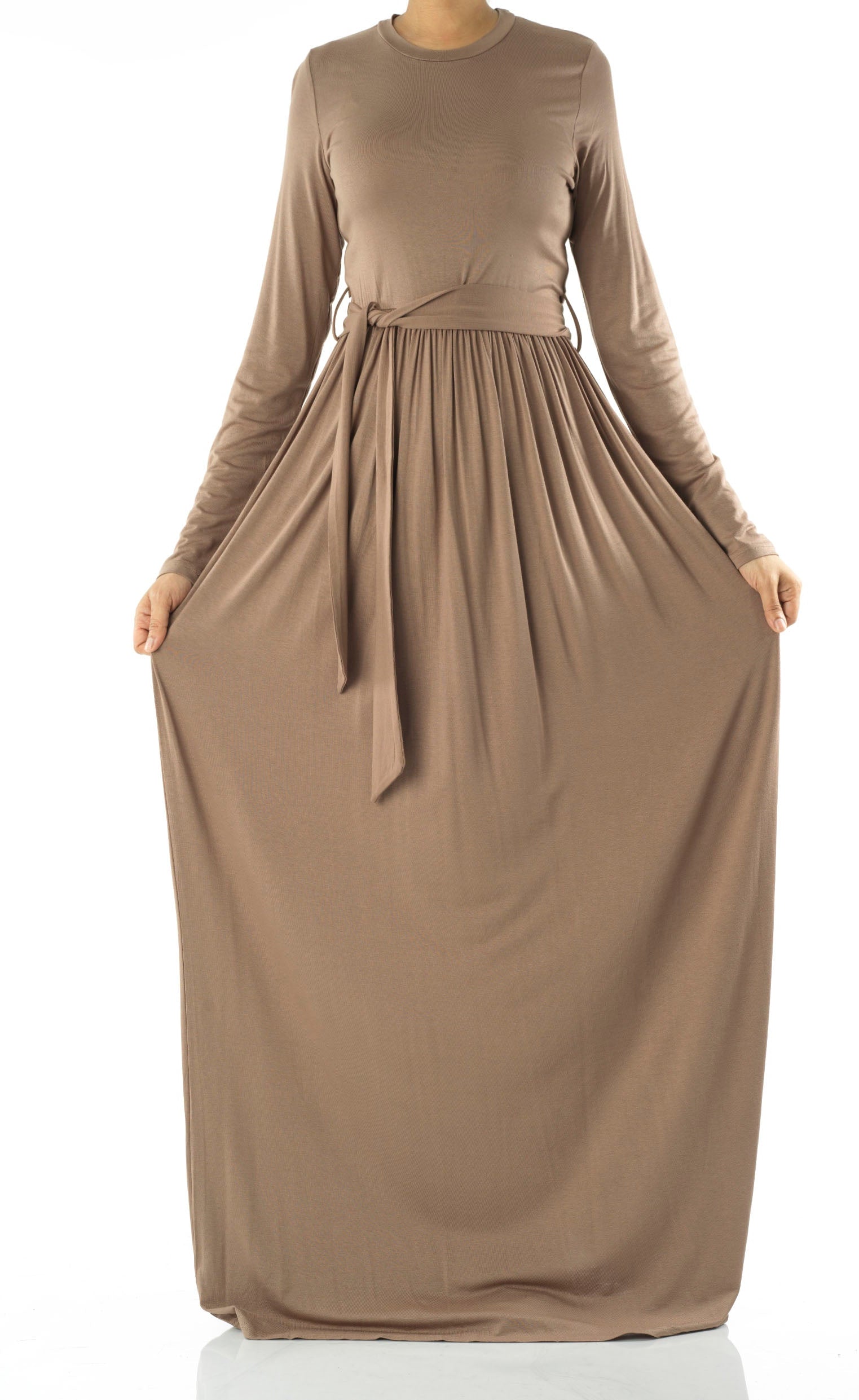 Mocha Cotton Candy Jersey Maxi Dress ( Extra Soft) Kabayare