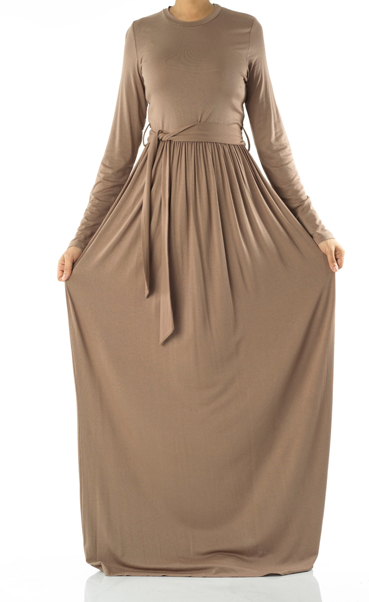 Mocha Cotton Candy Jersey Maxi Dress ( Extra Soft) Kabayare