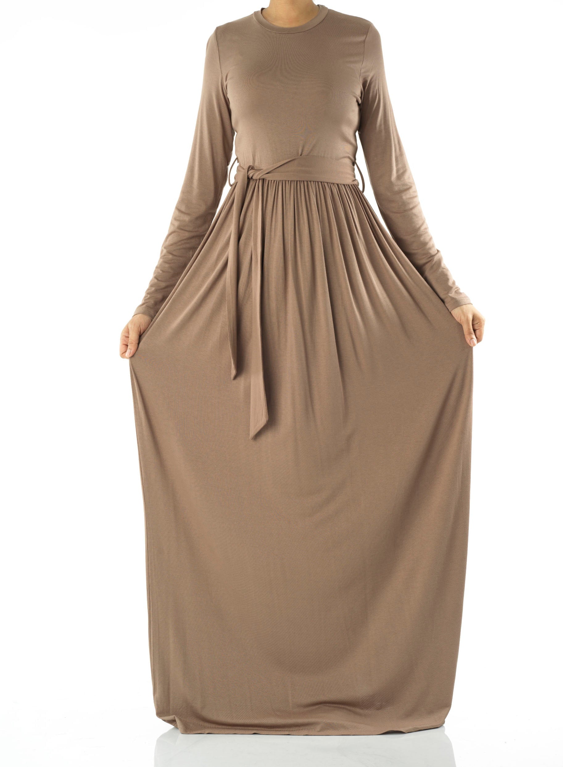Mocha Cotton Candy Jersey Maxi Dress ( Extra Soft) Kabayare