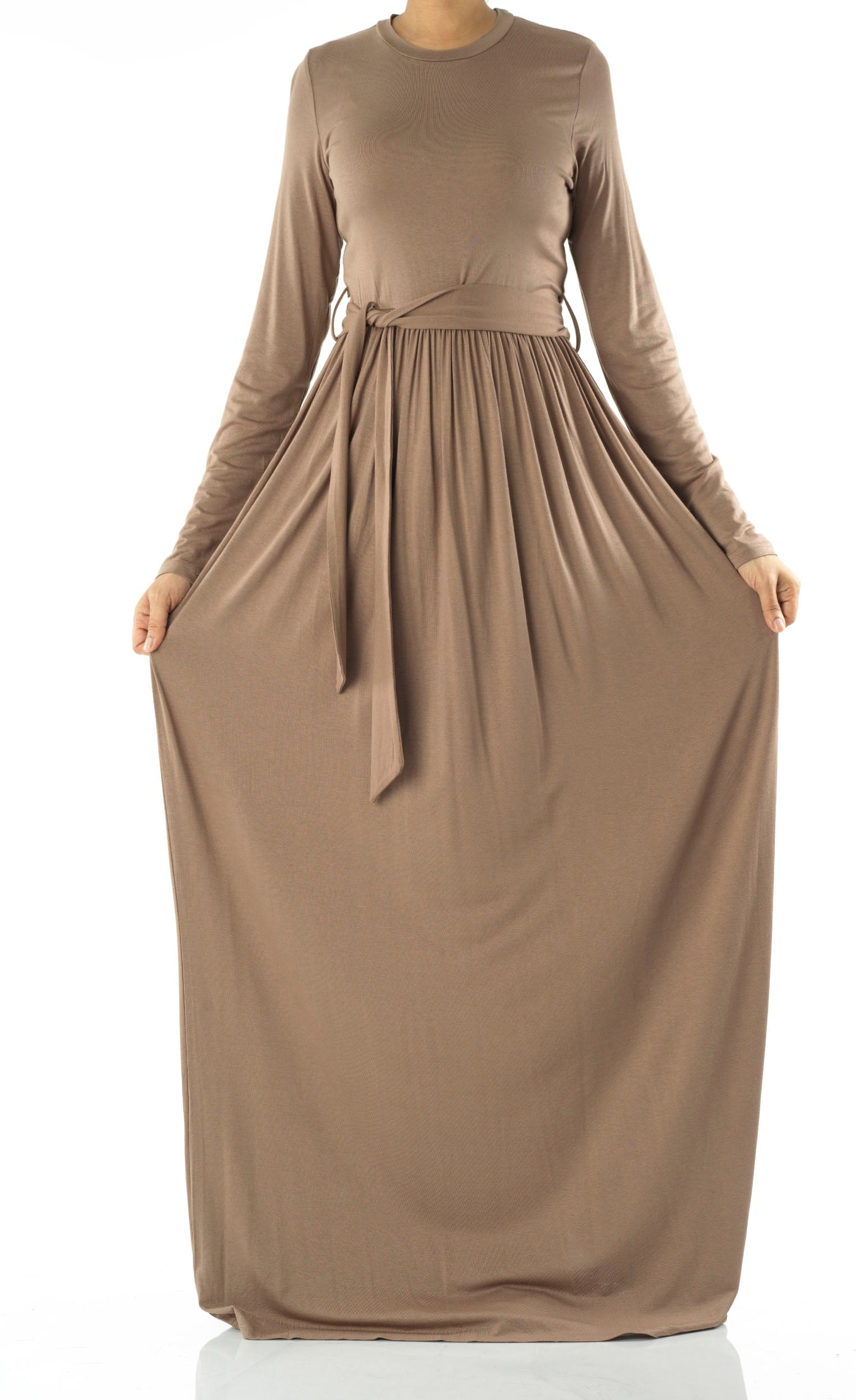 Mocha Cotton Candy Jersey Maxi Dress ( Extra Soft) Kabayare