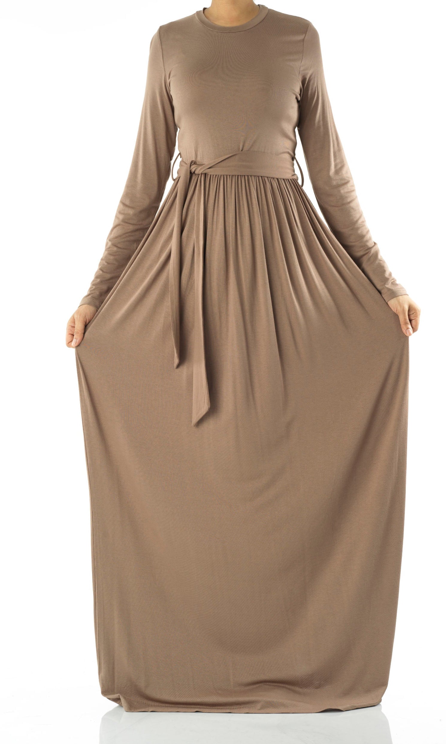 Mocha Cotton Candy Jersey Maxi  Dress ( Extra Soft) Kabayare