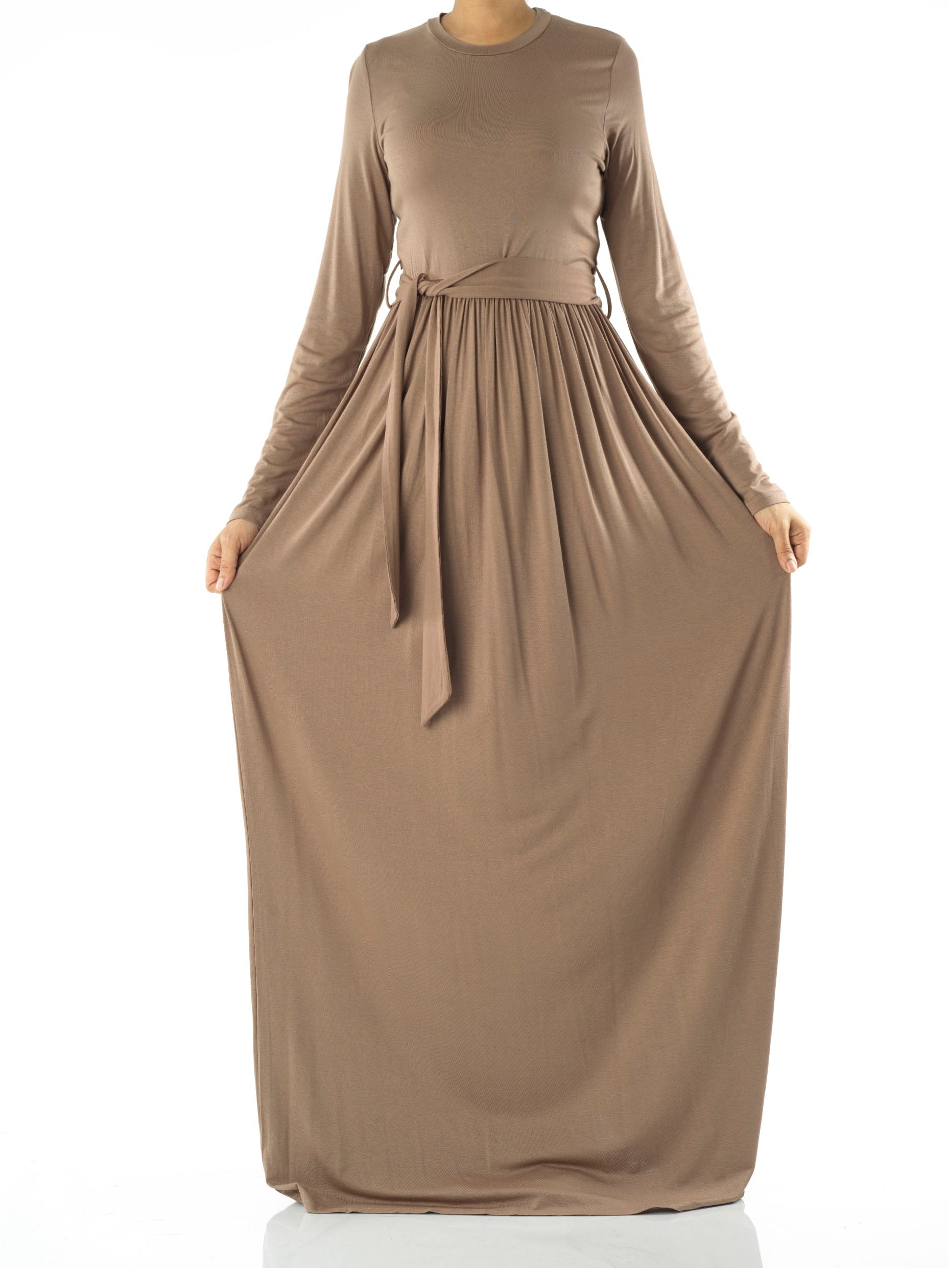 Mocha Cotton Candy Jersey Maxi Dress ( Extra Soft) Kabayare