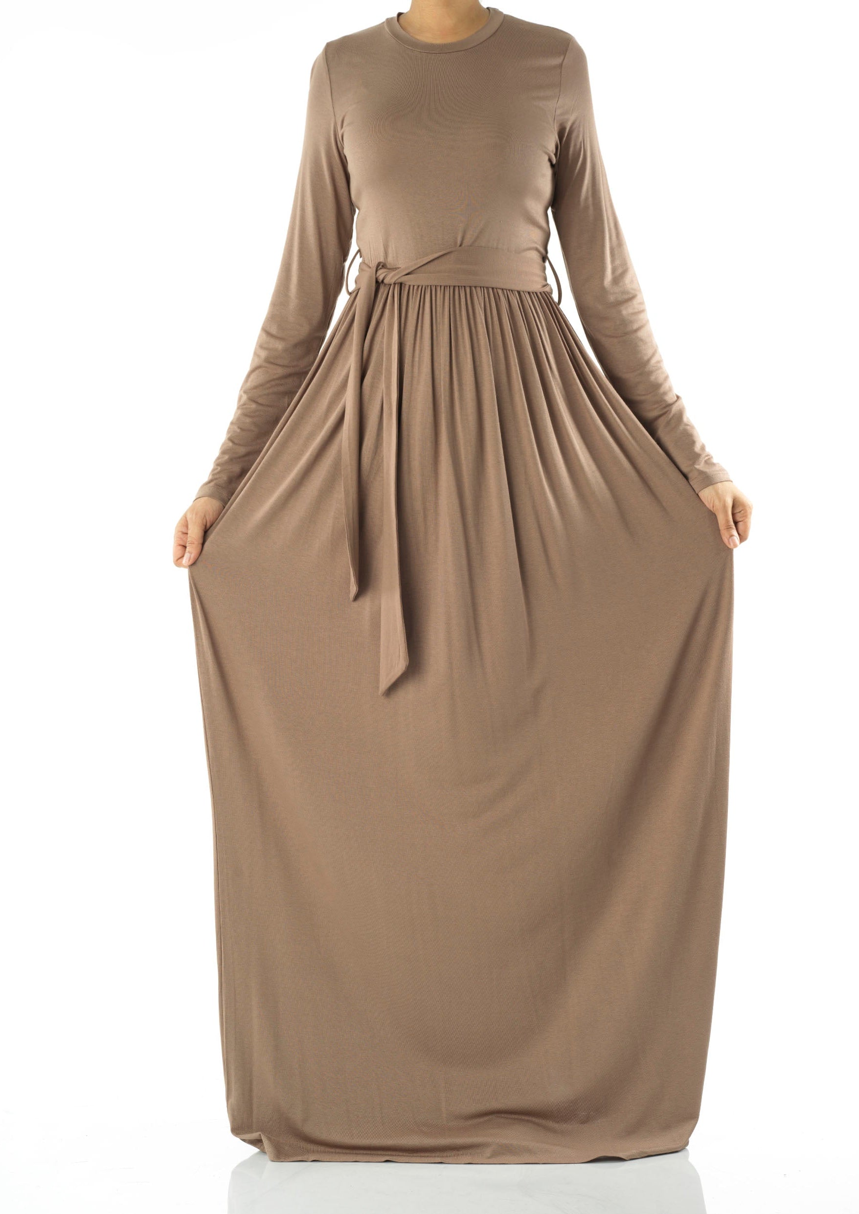 Mocha Cotton Candy Jersey Maxi Dress ( Extra Soft) Kabayare