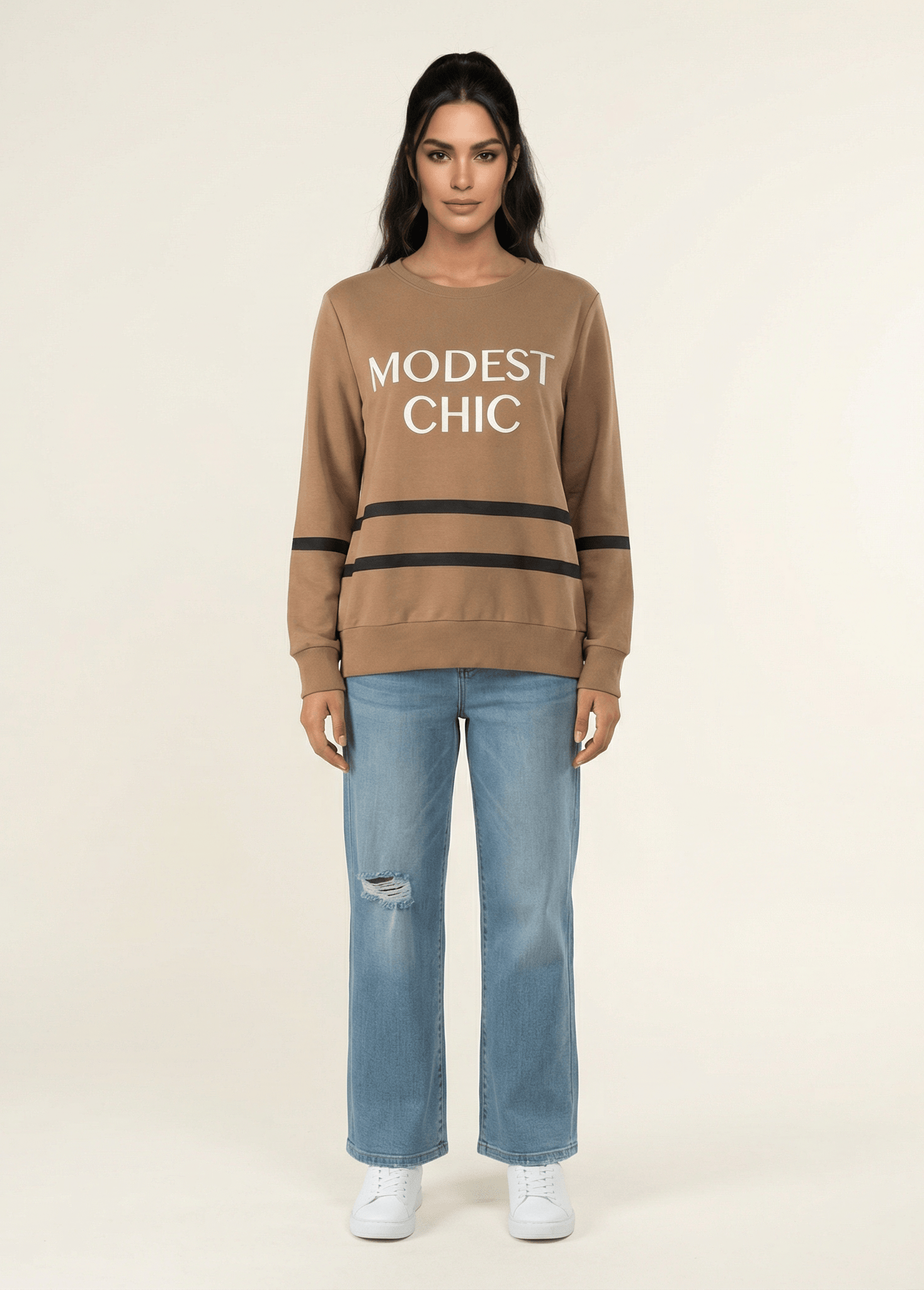 Mocha Modest Chic sweater Kabayare