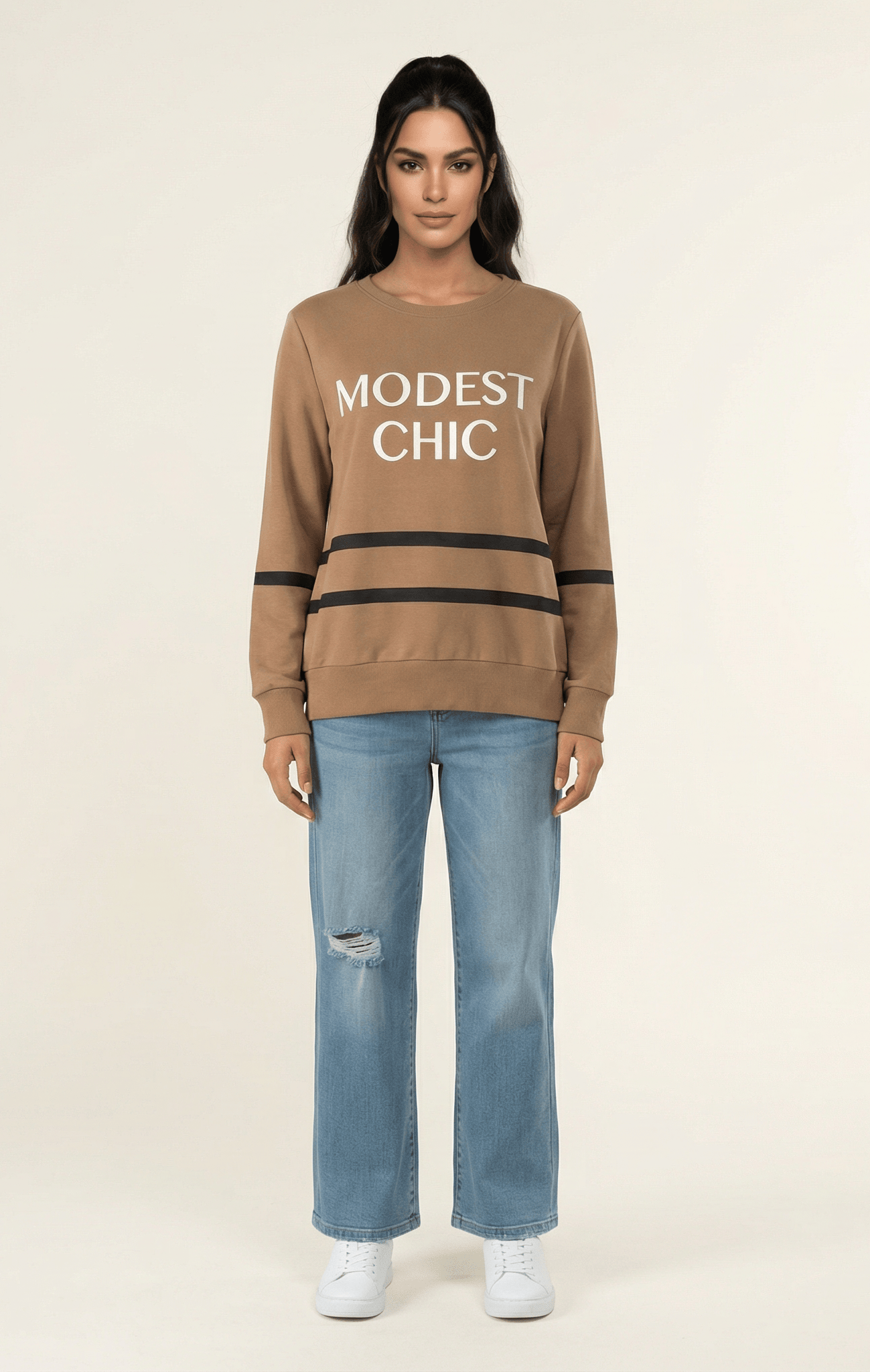 Mocha Modest Chic sweater Kabayare