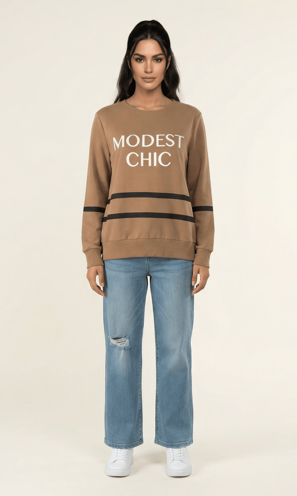 Mocha Modest Chic sweater Kabayare