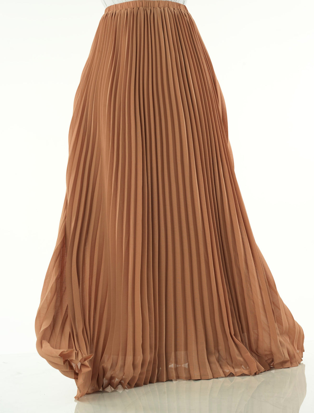 Mocha pleated Maxi Skirt Kabayare