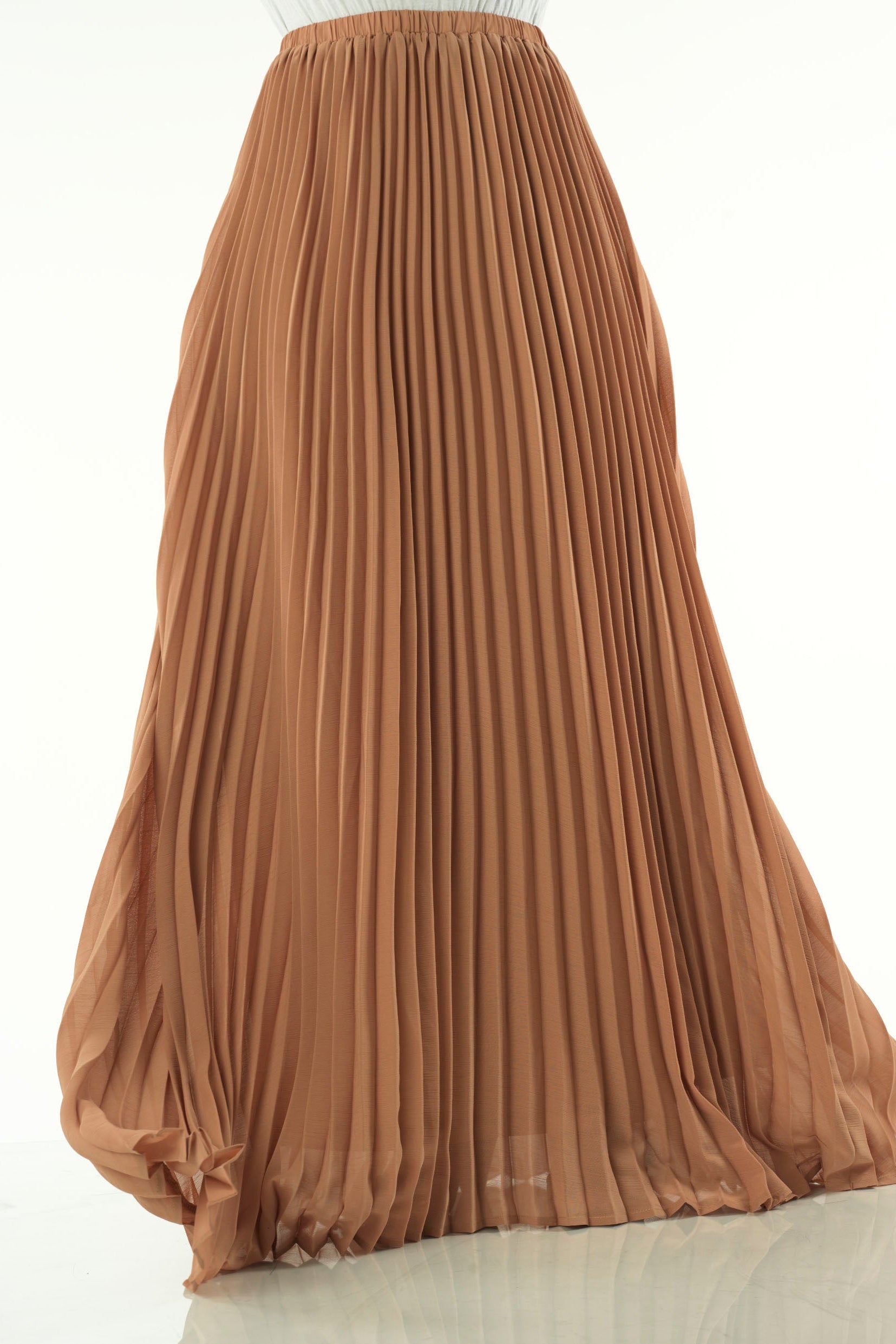 Mocha pleated Maxi Skirt Kabayare