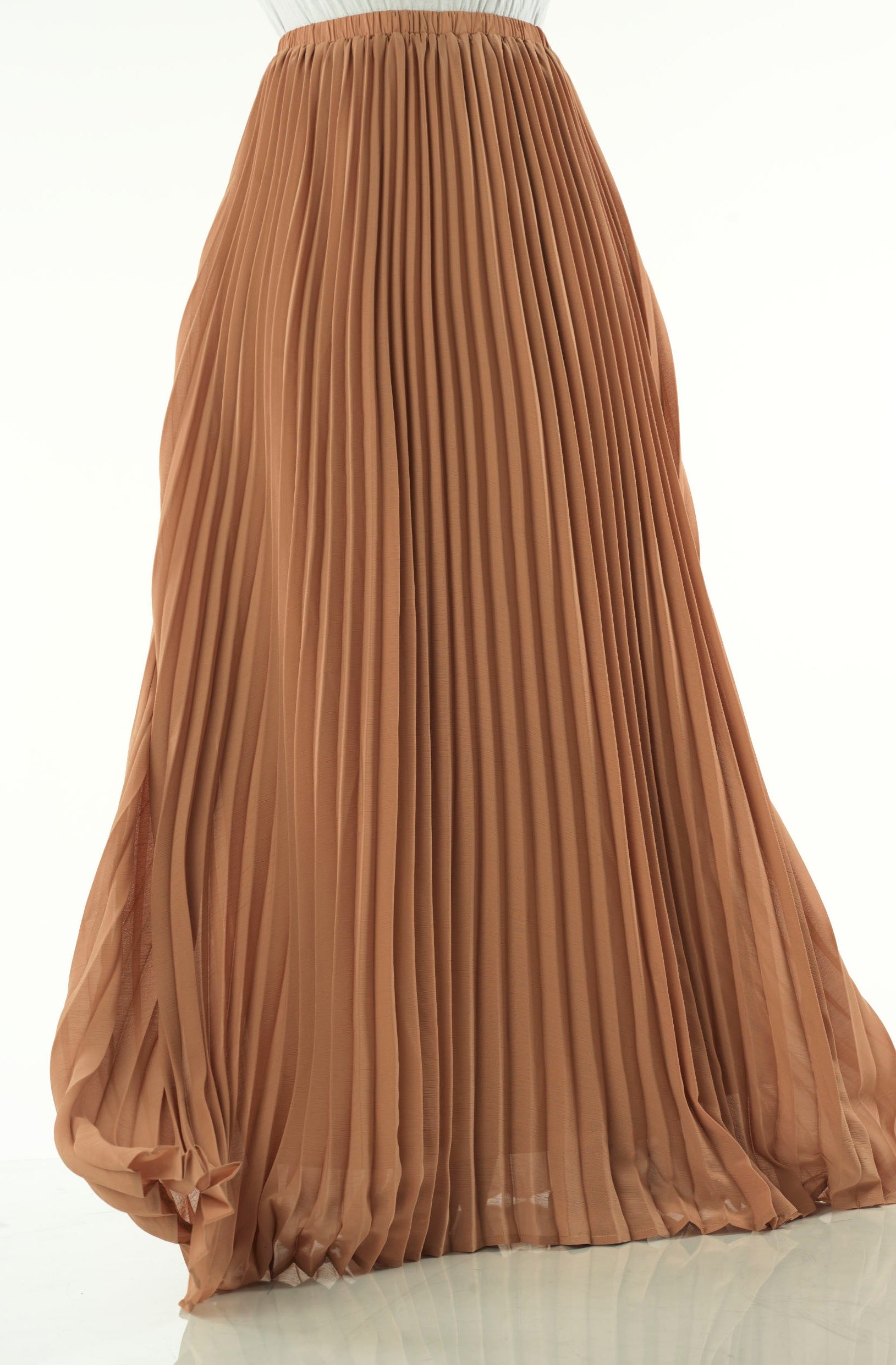 Mocha pleated Maxi Skirt Kabayare