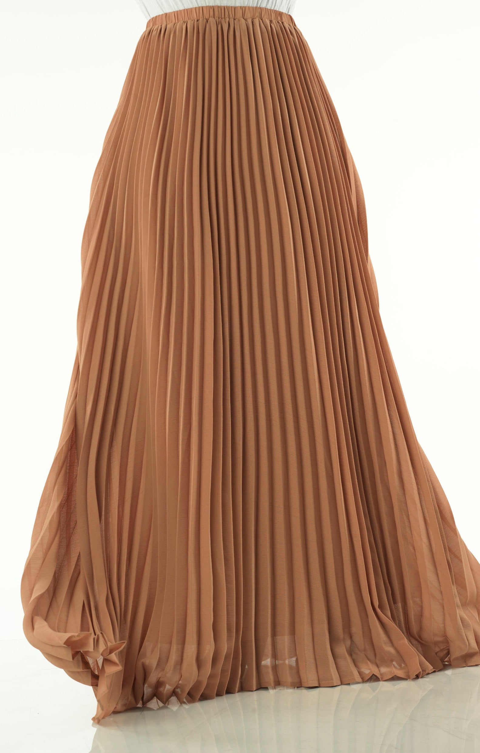 Mocha pleated Maxi Skirt Kabayare
