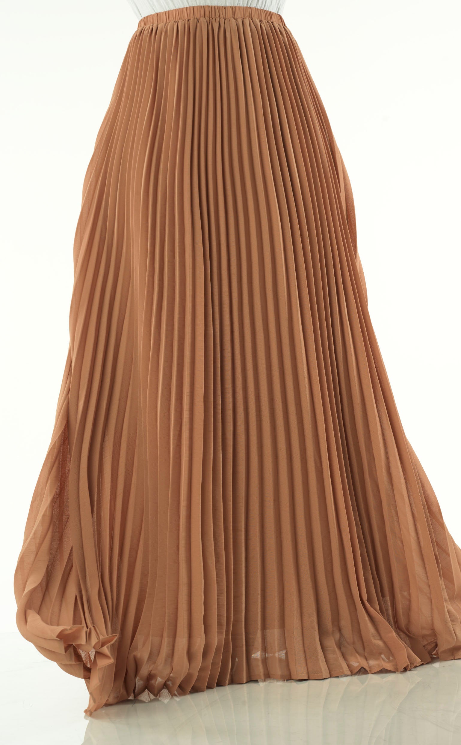 Mocha pleated Maxi Skirt Kabayare