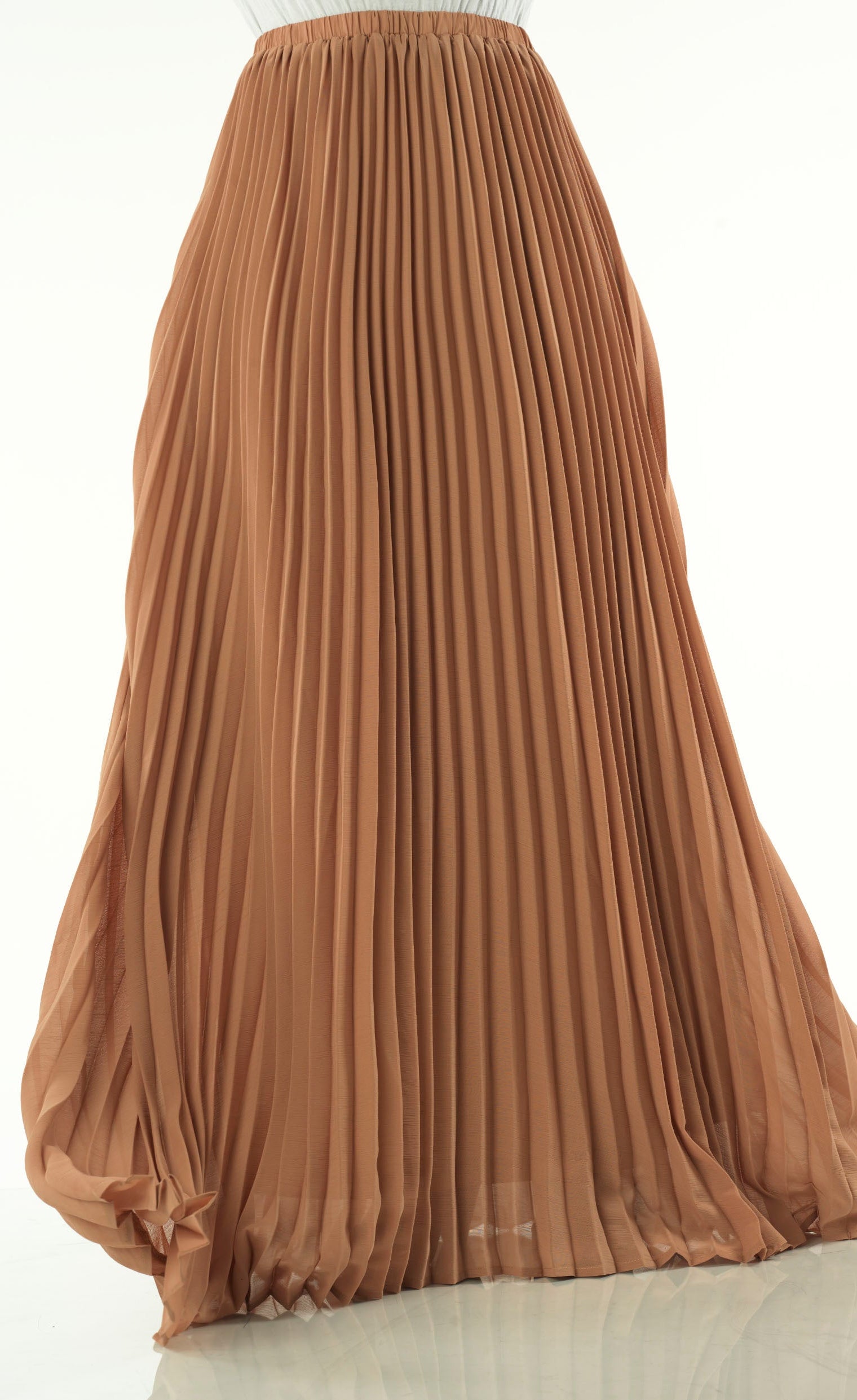 Mocha pleated Maxi Skirt Kabayare