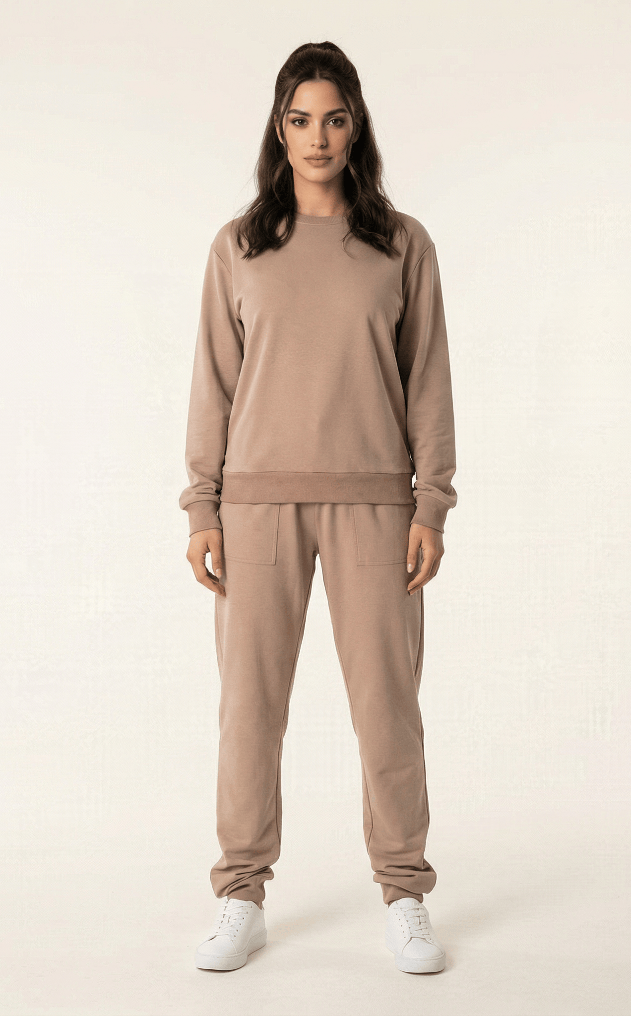 Mocha Pullover Sweatshirt matching set Kabayare