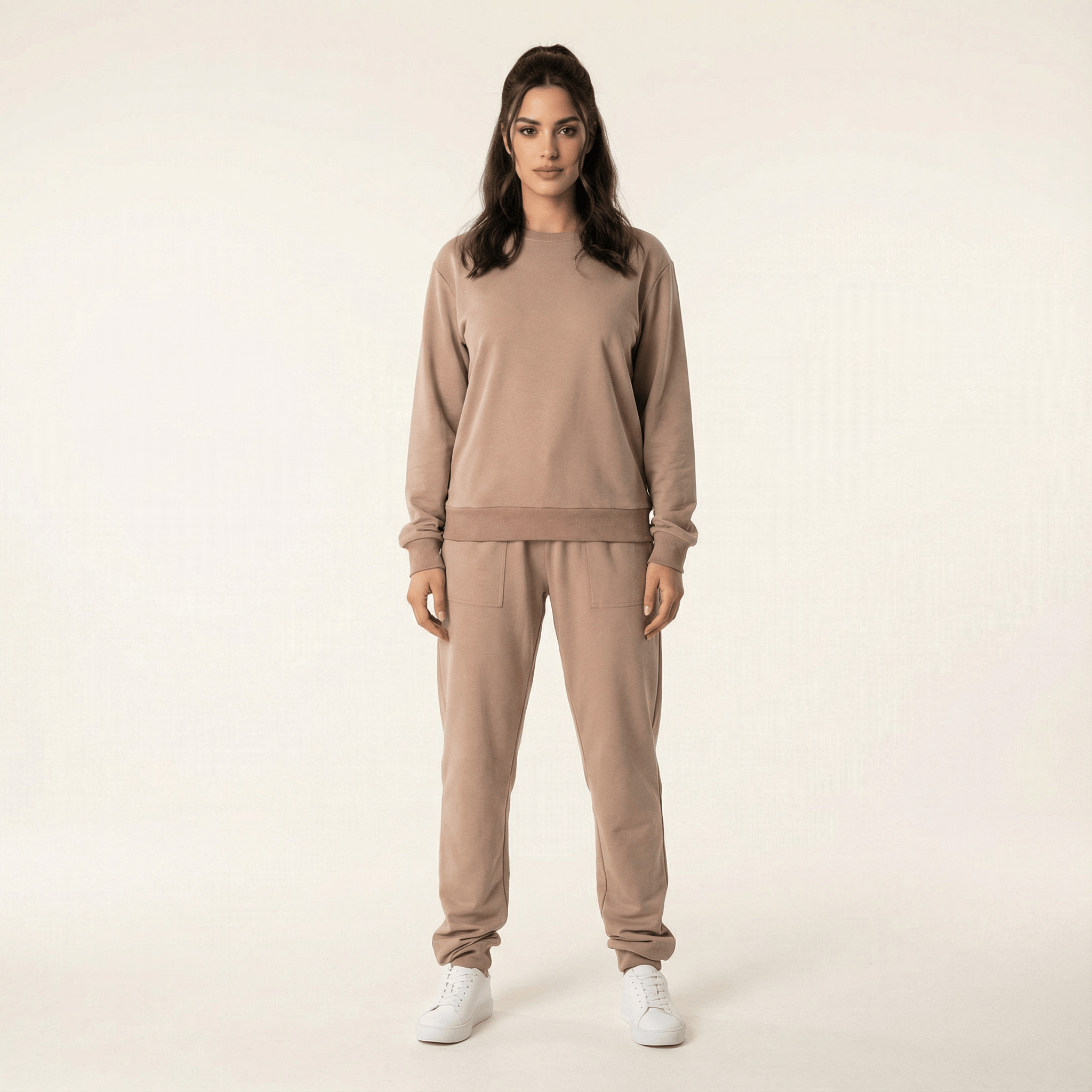 Mocha Pullover Sweatshirt matching set Kabayare