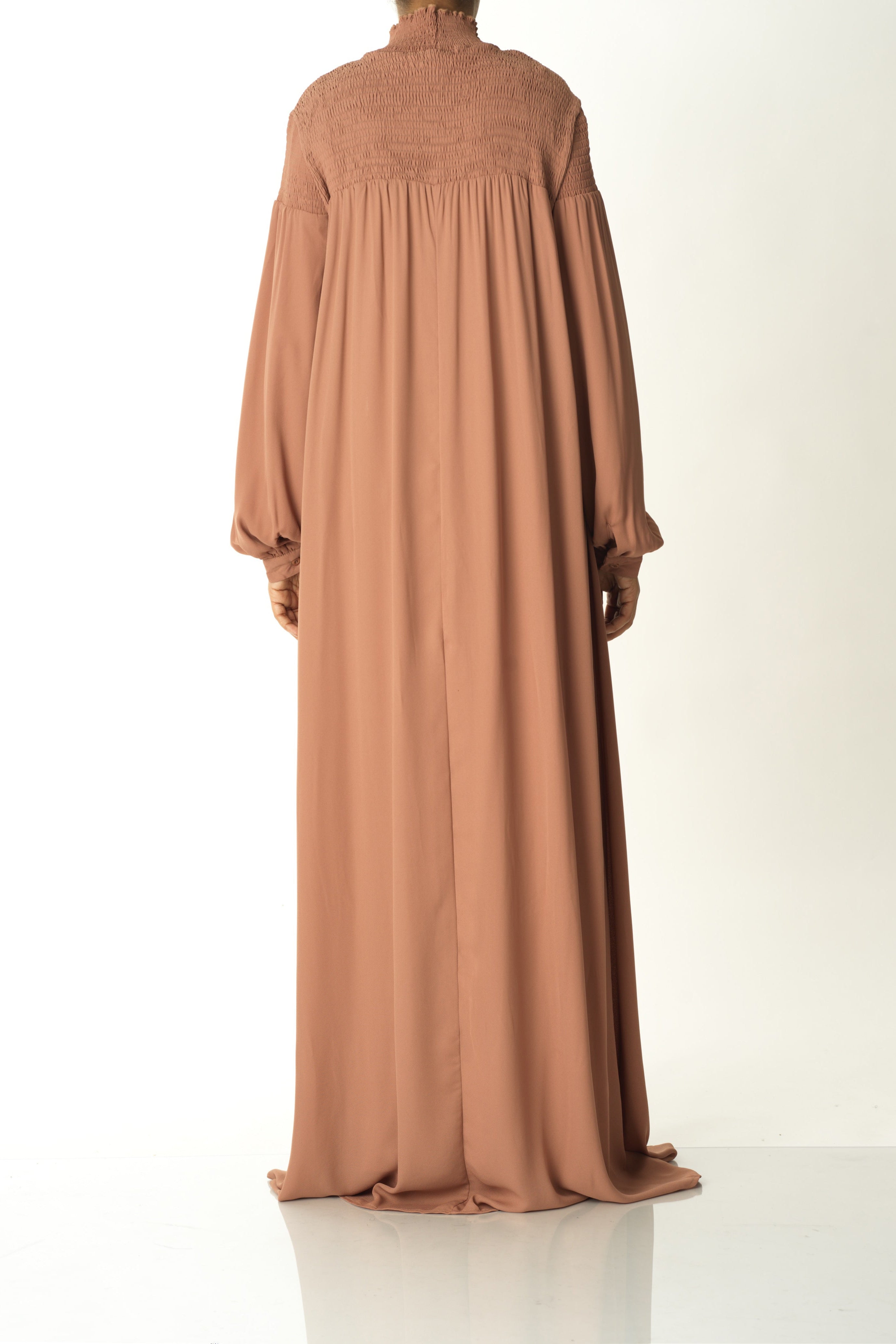 Mocha umbrella chiffon maxi dress Kabayare