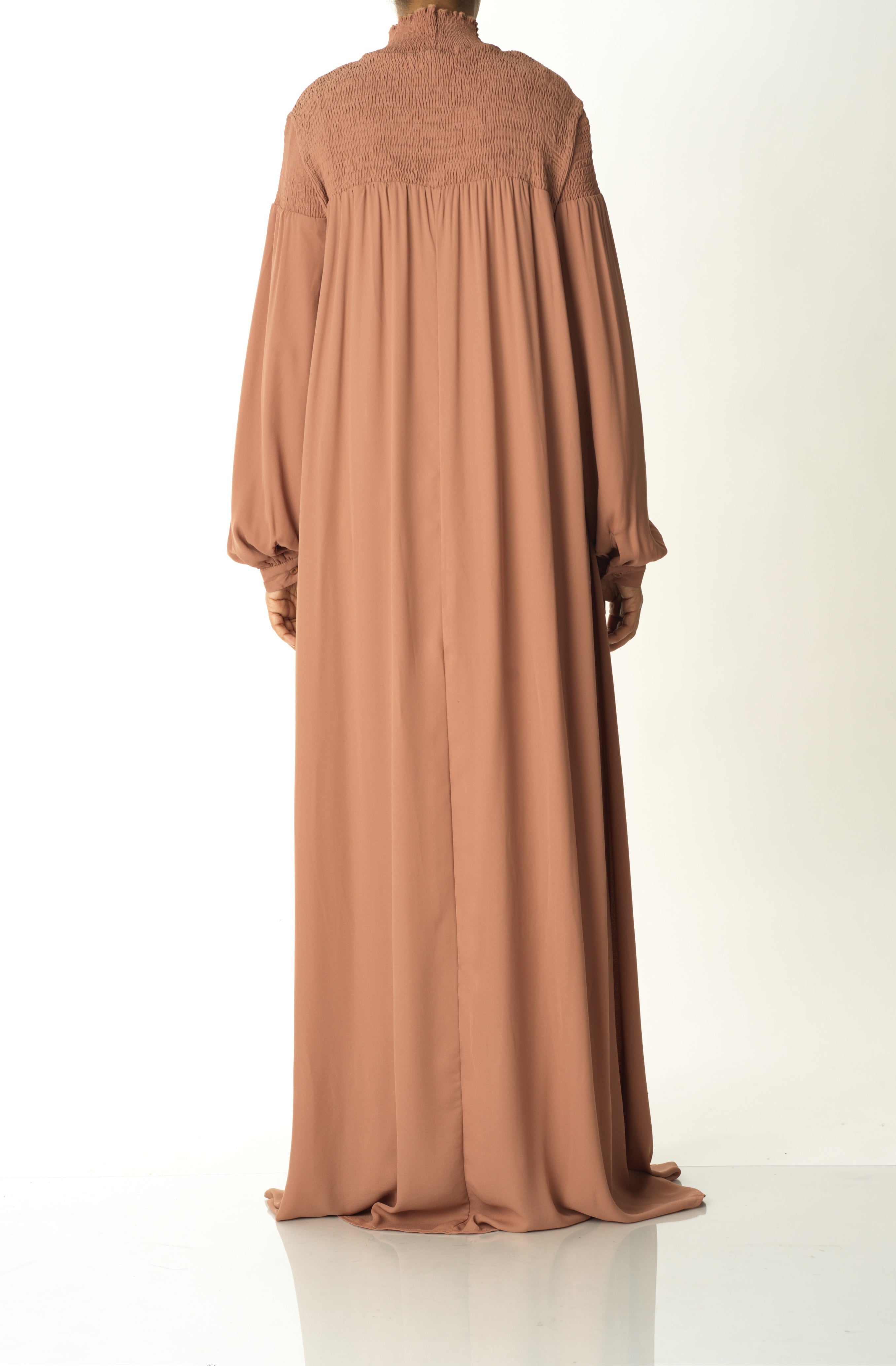 Mocha umbrella chiffon maxi dress Kabayare