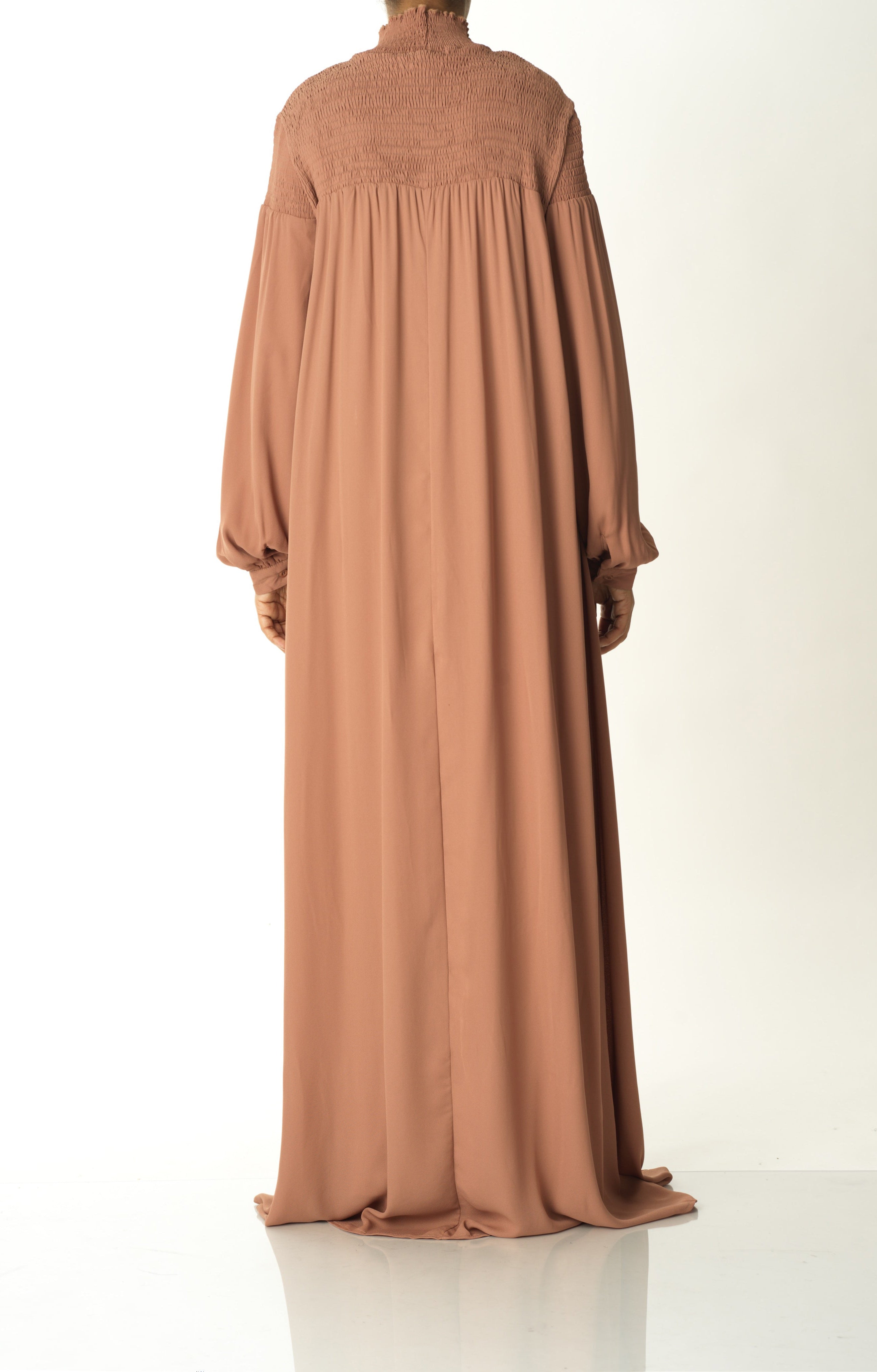 Mocha umbrella chiffon maxi dress Kabayare