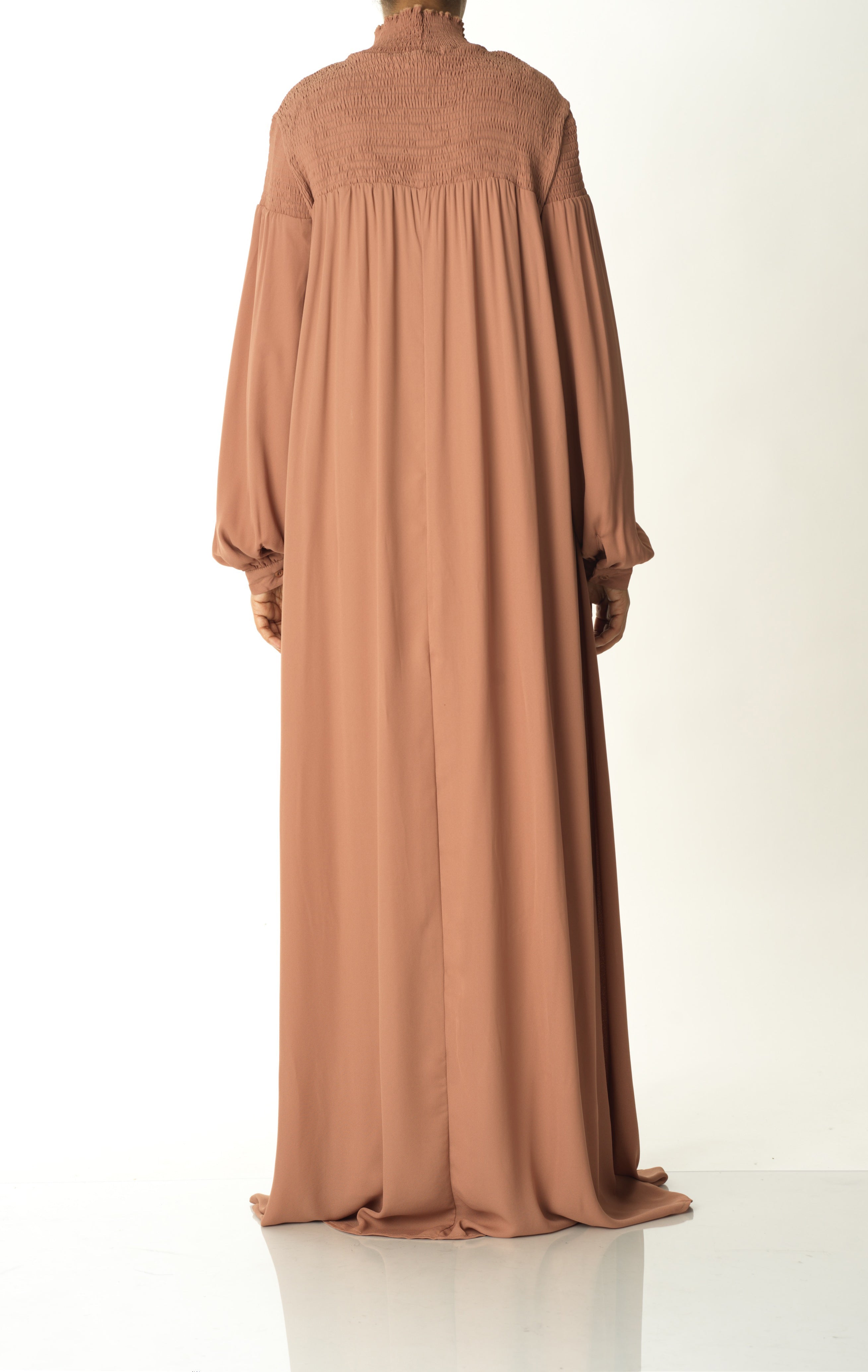 Mocha umbrella chiffon maxi dress Kabayare