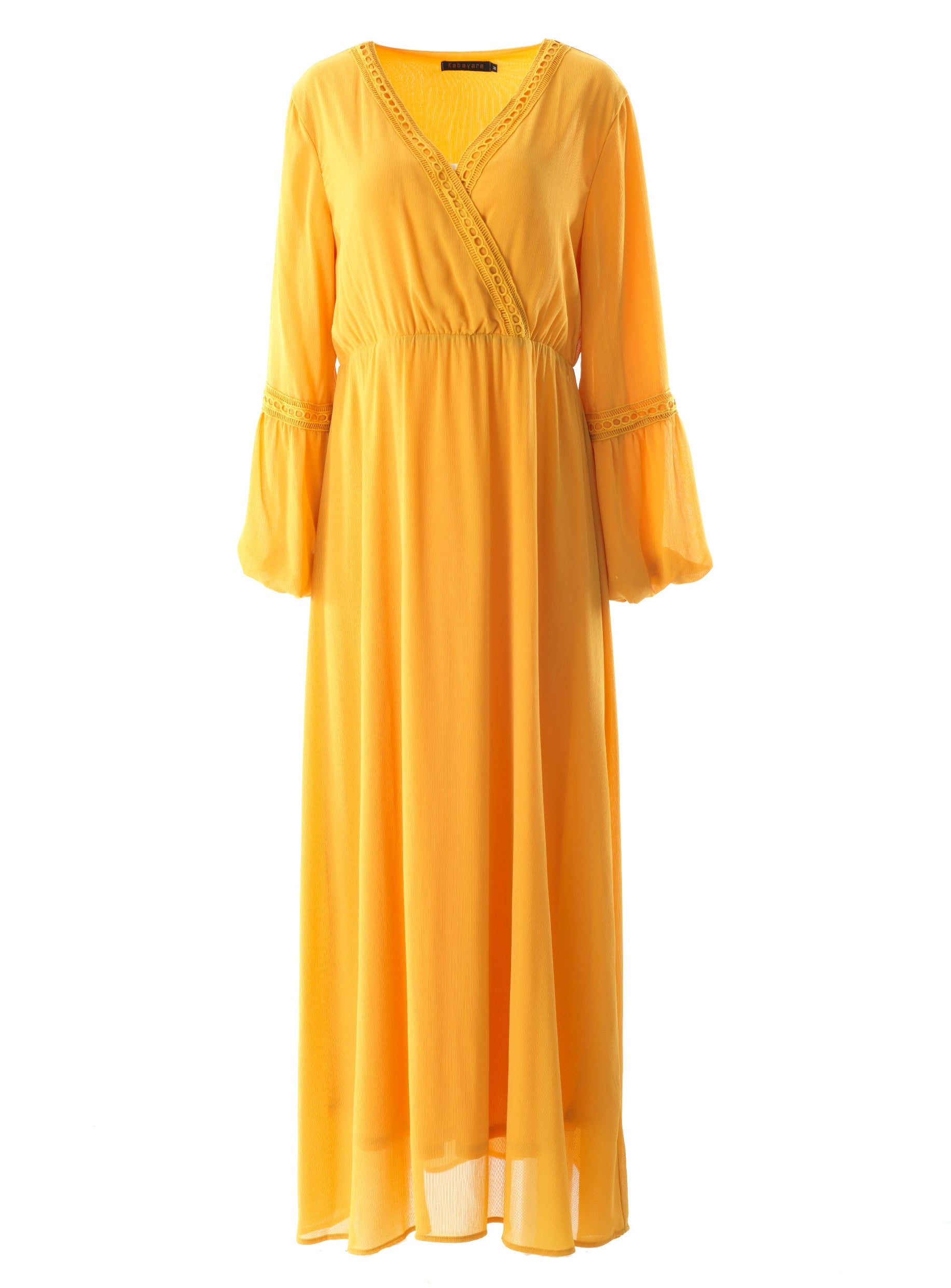 Modest dress Ayesha v-neck lace details Kabayare