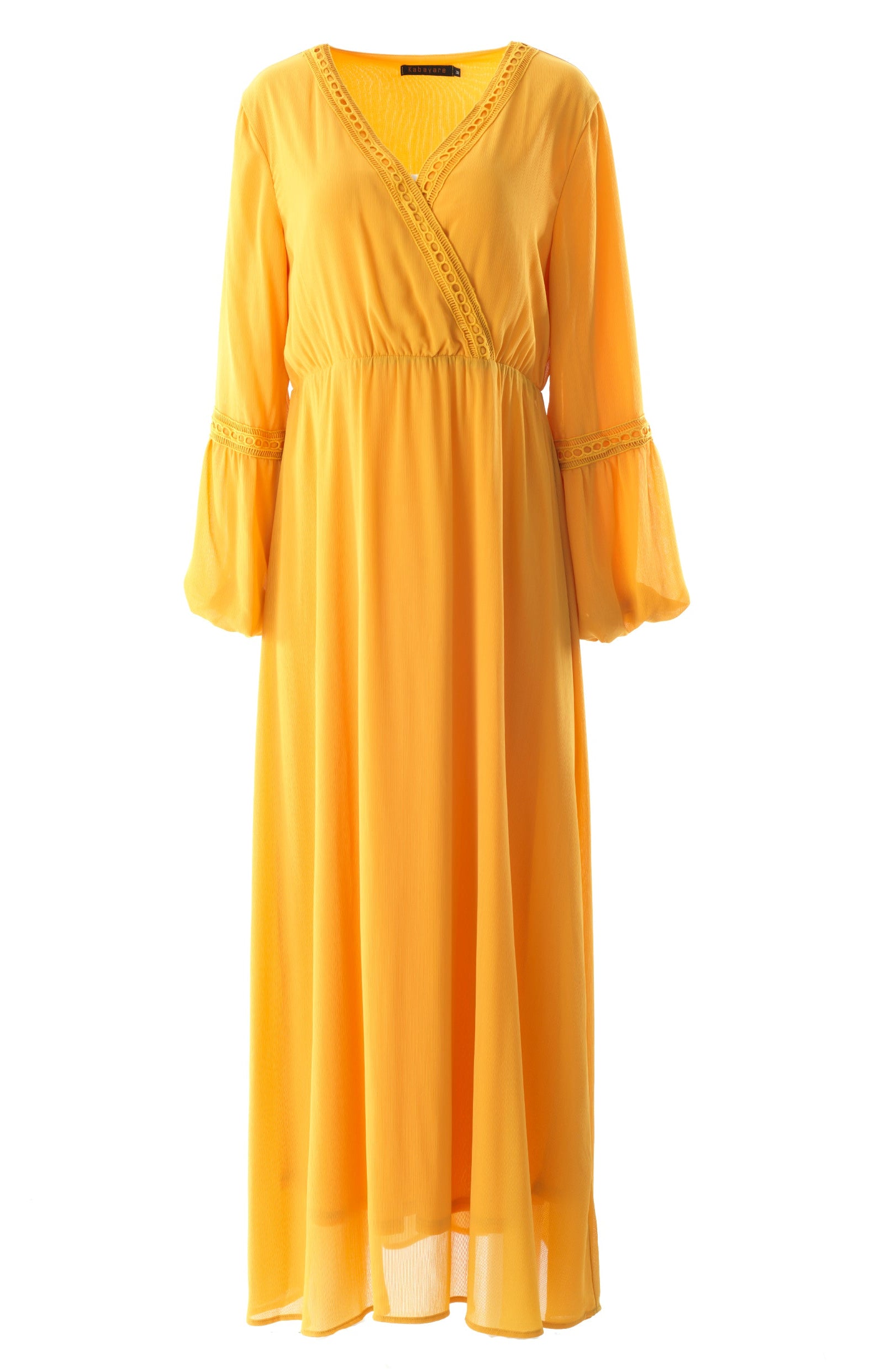 Modest dress Ayesha v-neck lace details Kabayare