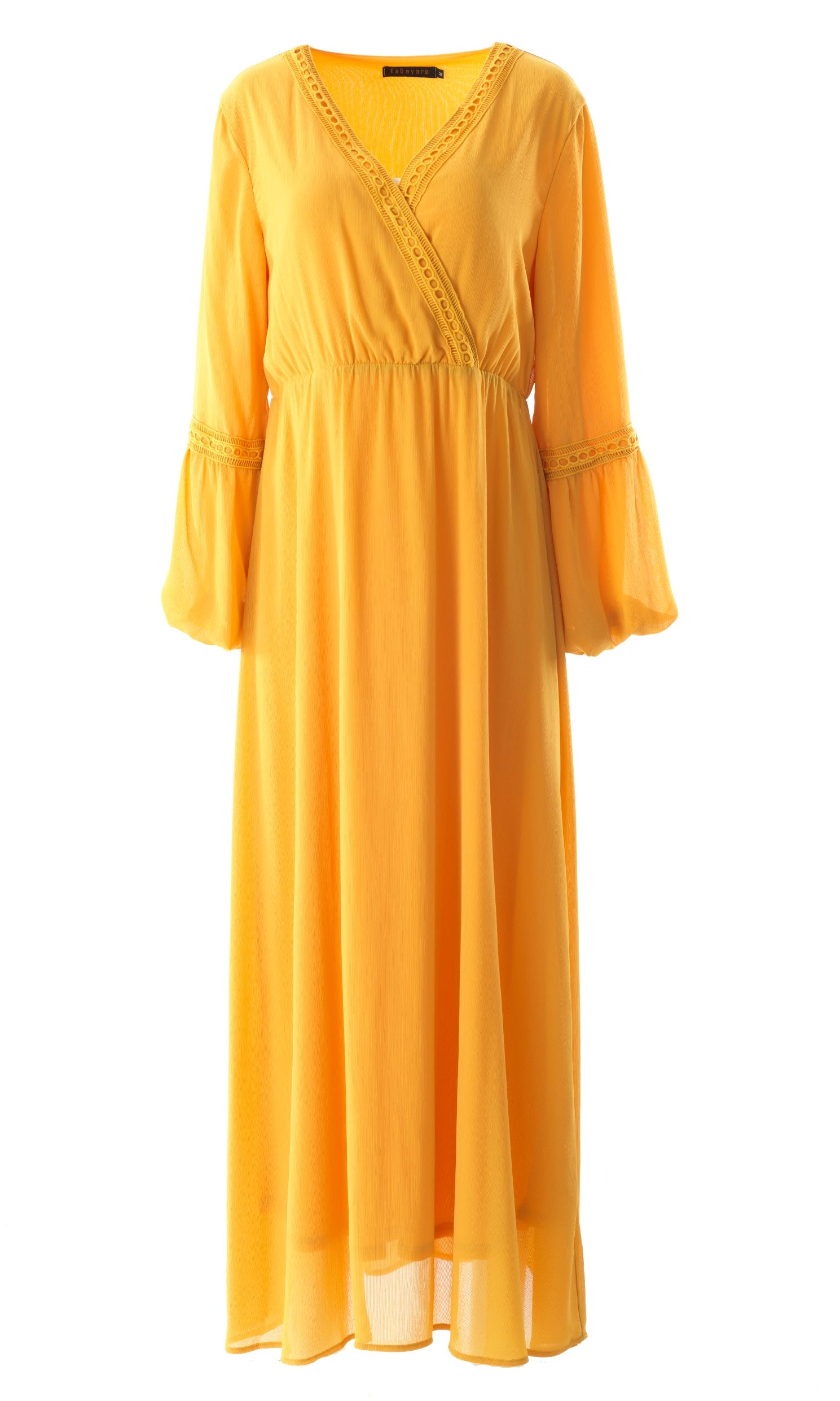 Modest dress Ayesha v-neck lace details Kabayare