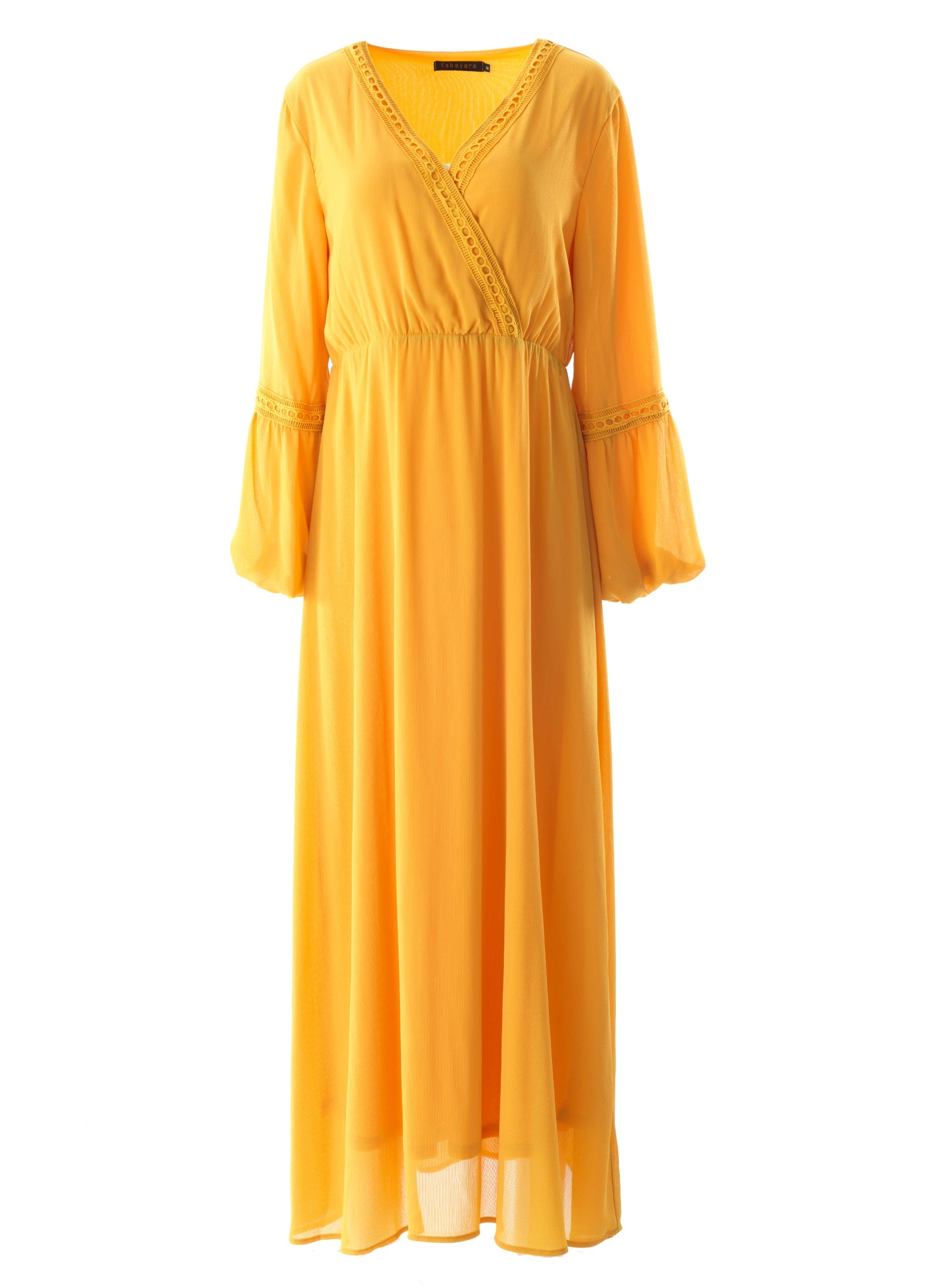 Modest dress Ayesha v-neck lace details Kabayare