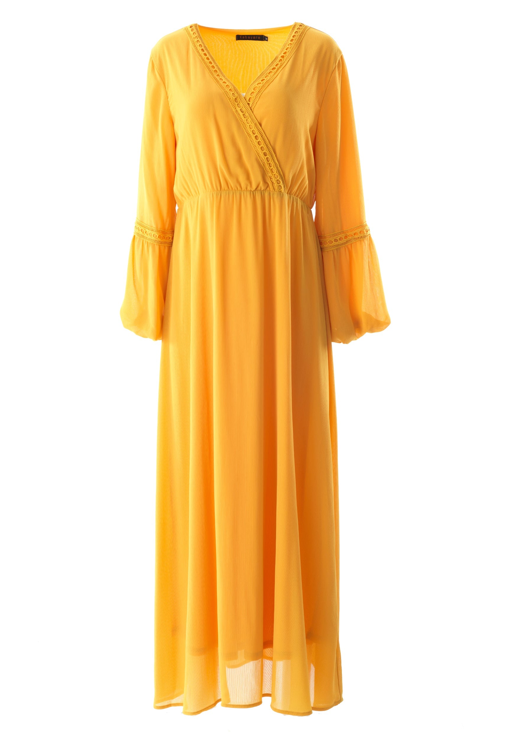 Modest dress Ayesha v-neck lace details Kabayare