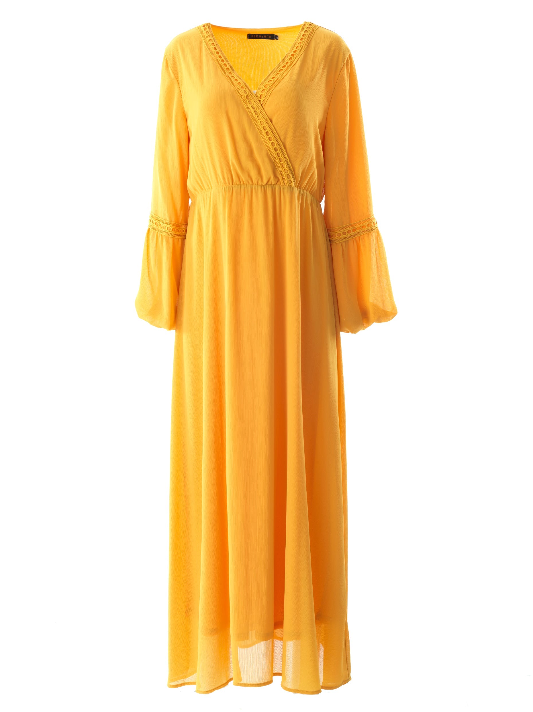Modest dress Ayesha v-neck lace details Kabayare