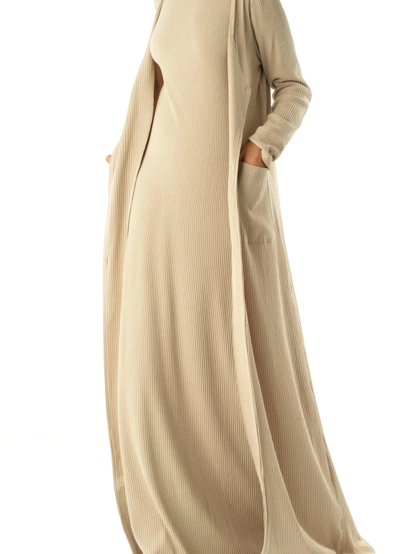 Modest dress Nude unparalleled elegance matching set Kabayare