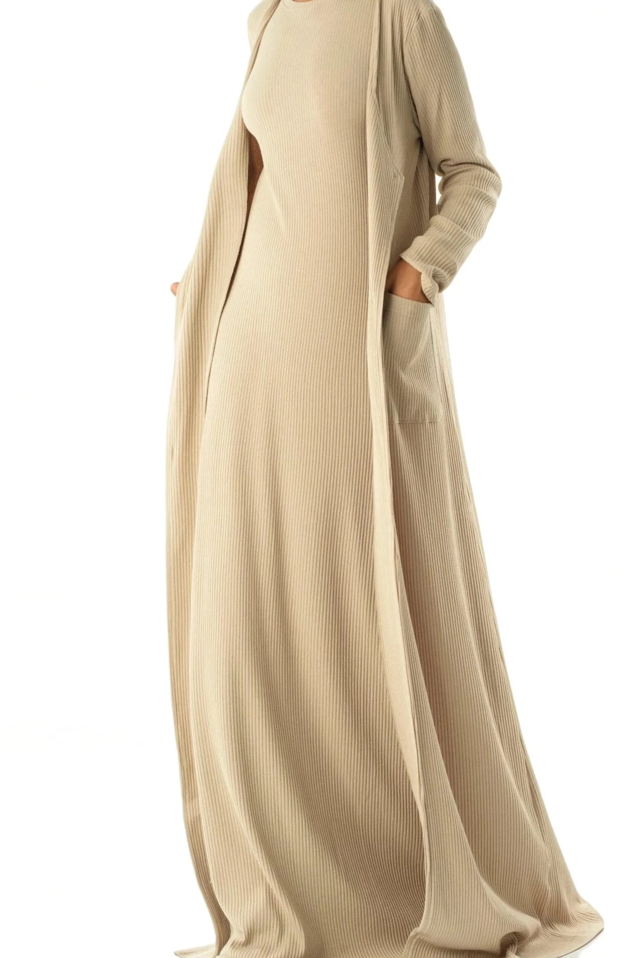 Modest dress Nude unparalleled elegance matching set Kabayare