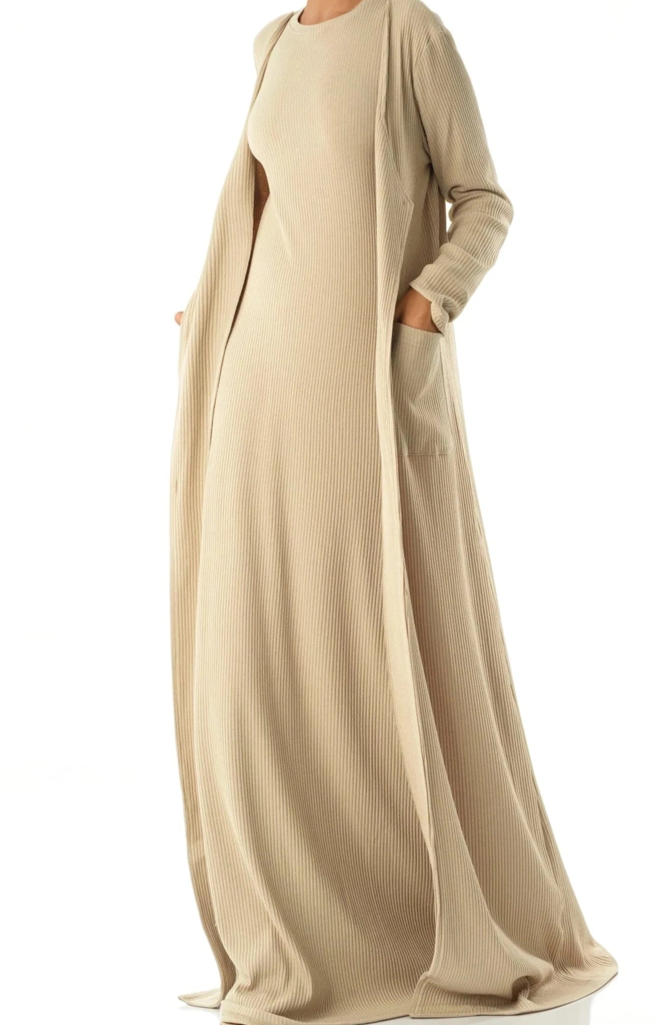 Modest dress Nude unparalleled elegance matching set Kabayare