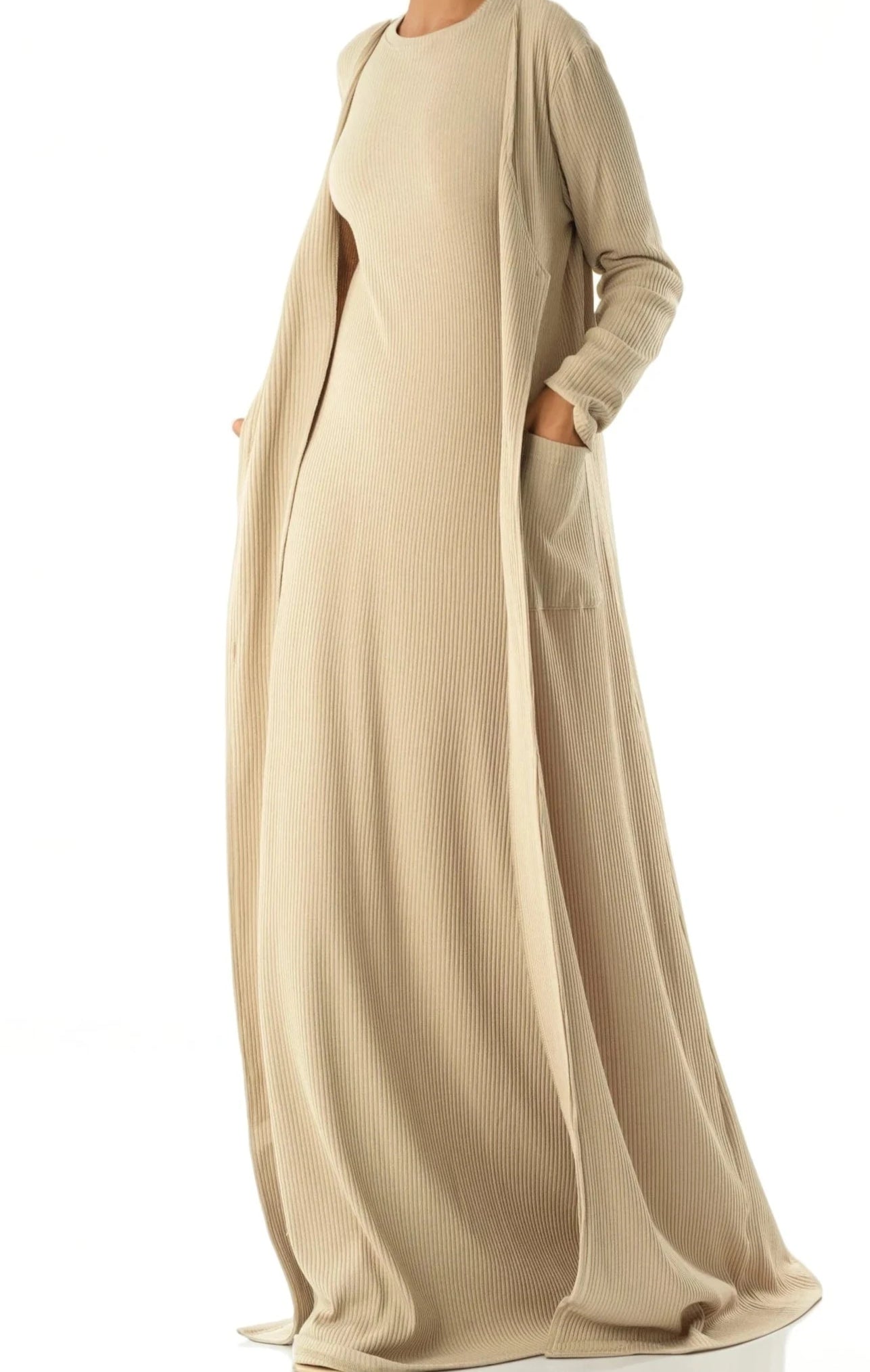Modest dress Nude unparalleled elegance matching set Kabayare