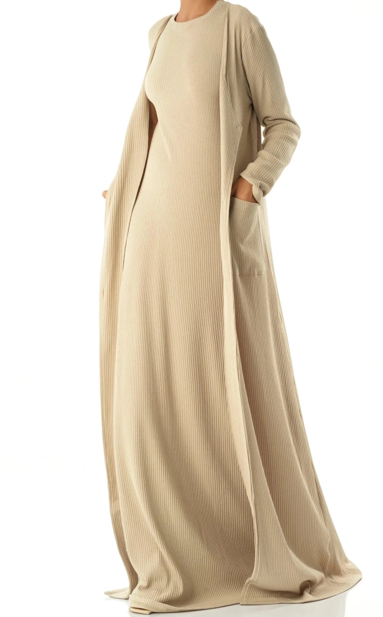 Modest dress Nude unparalleled elegance matching set Kabayare